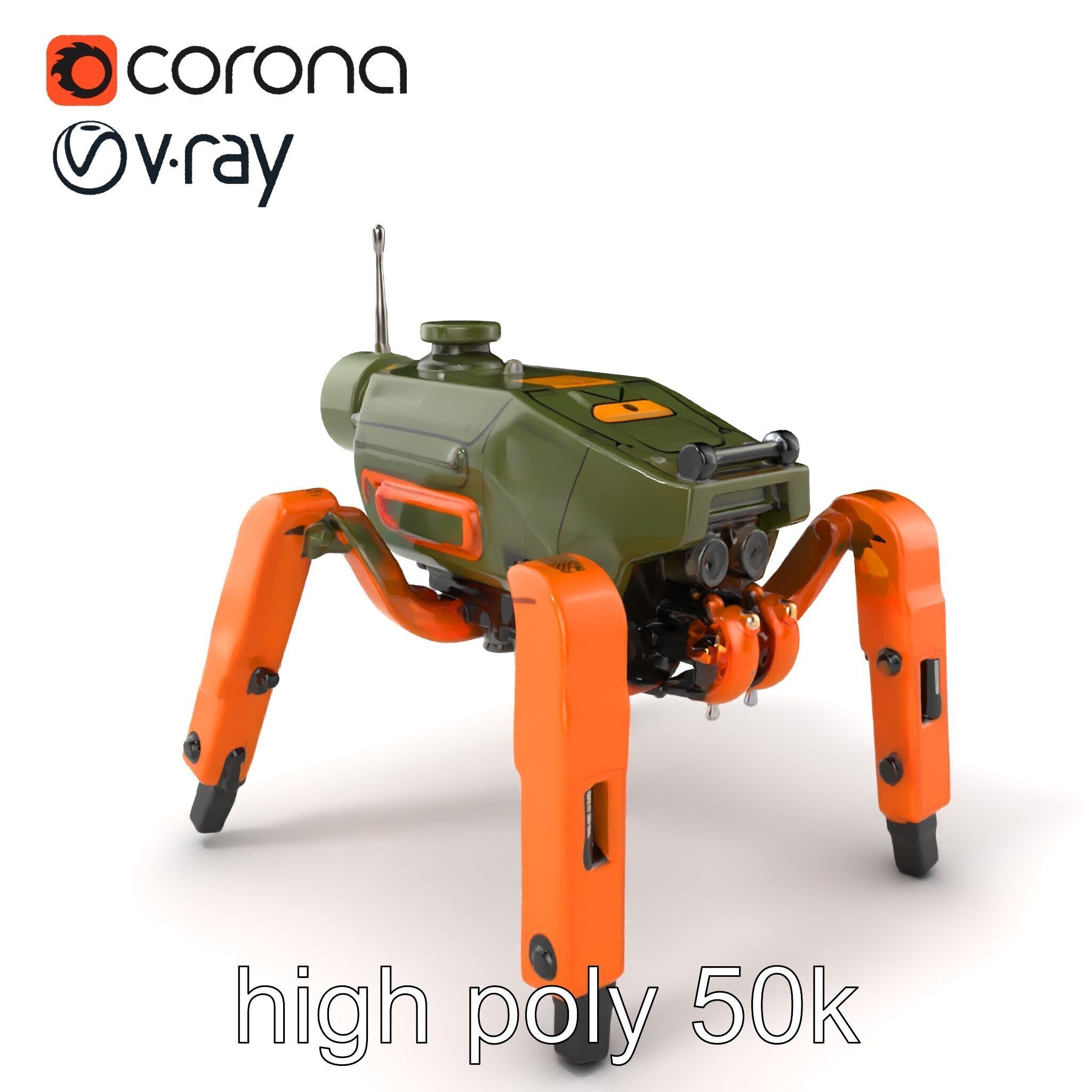 Compact Spider Reconnaissance Unit Model Pack Low-poly 3D model_2