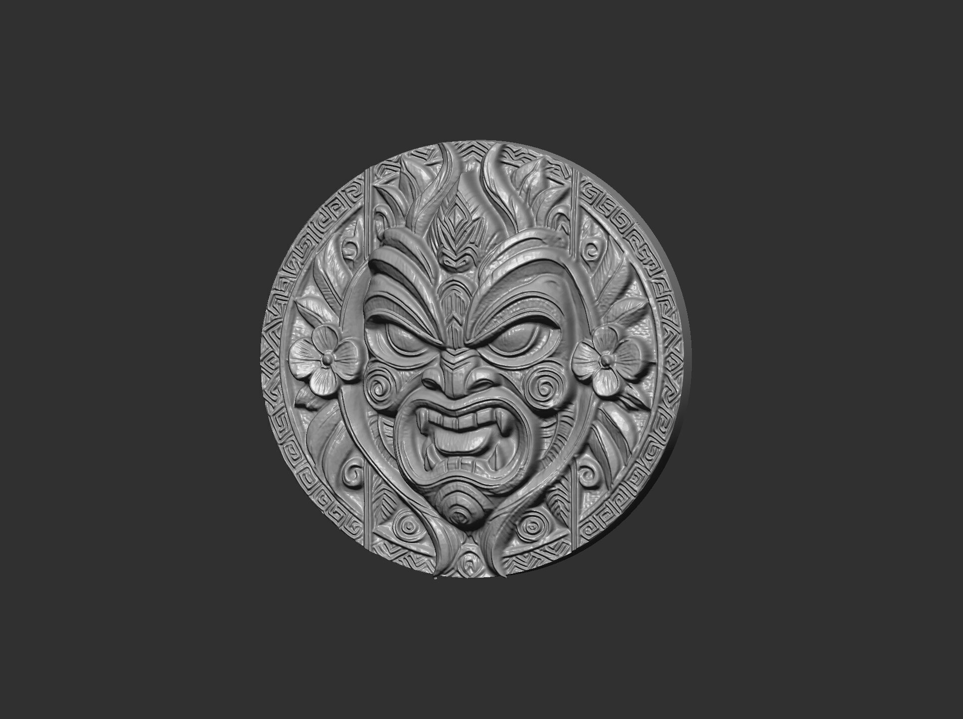 tiki mask wall decor 2 3D print model_17