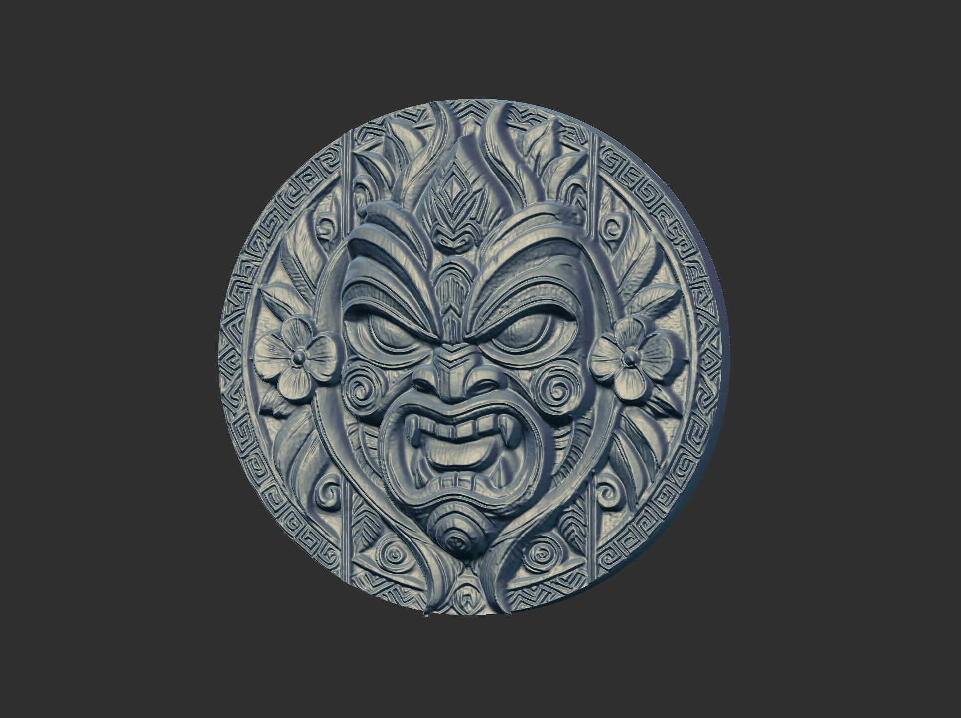 tiki mask wall decor 2 3D print model_24