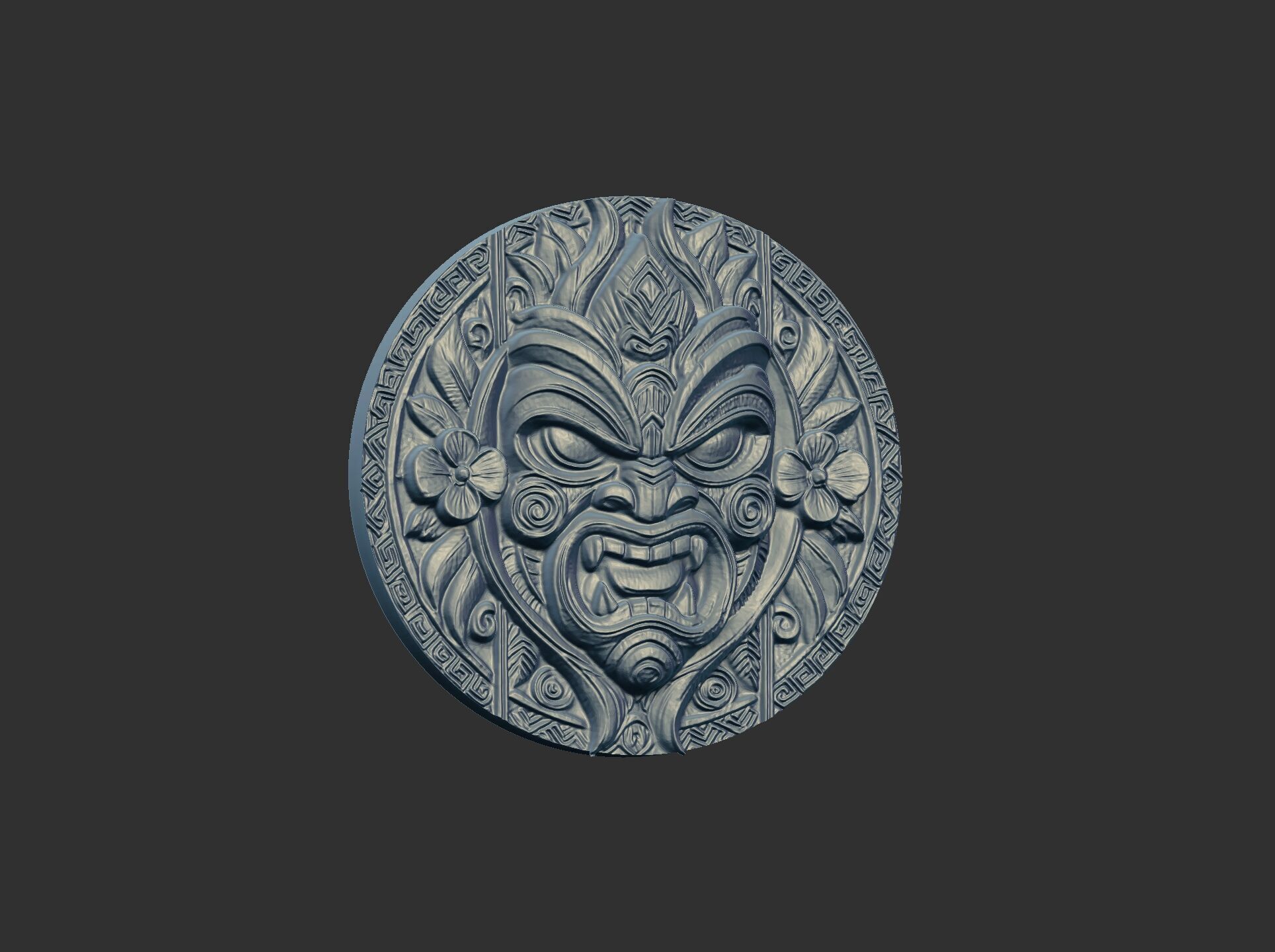 tiki mask wall decor 2 3D print model_19