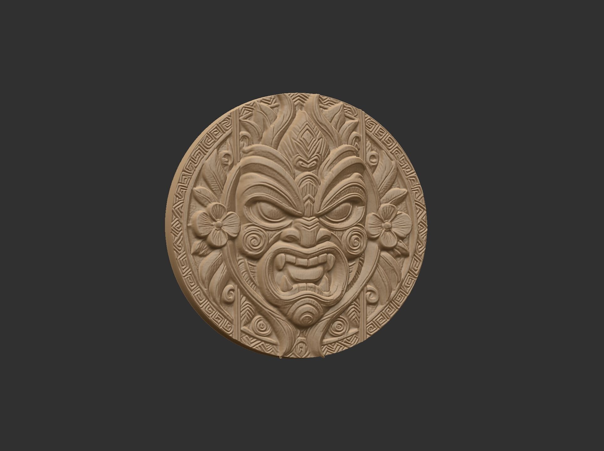 tiki mask wall decor 2 3D print model_21