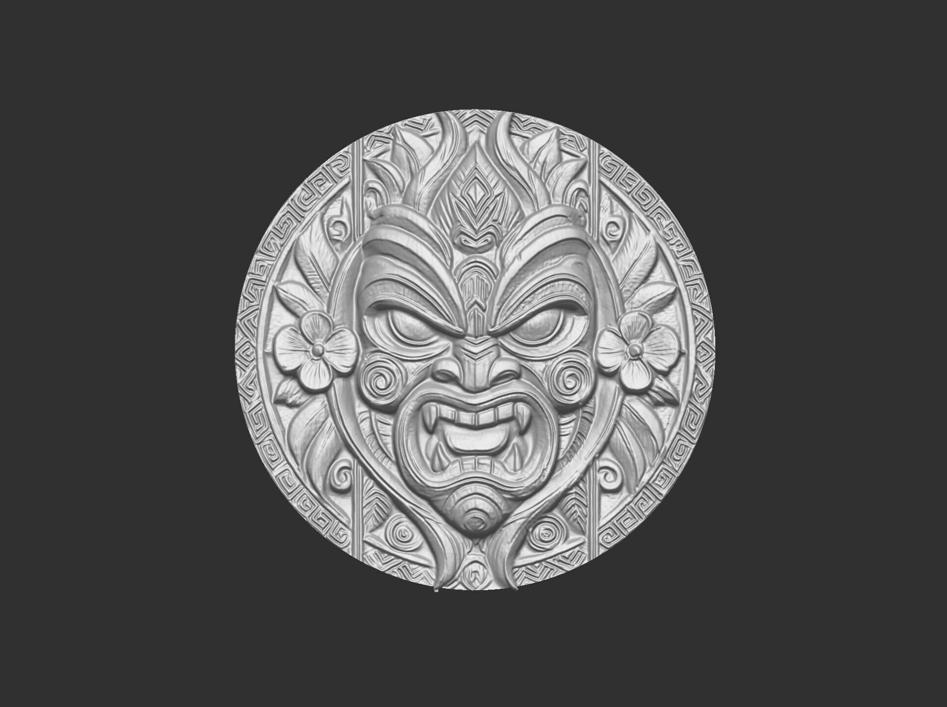 tiki mask wall decor 2 3D print model_15