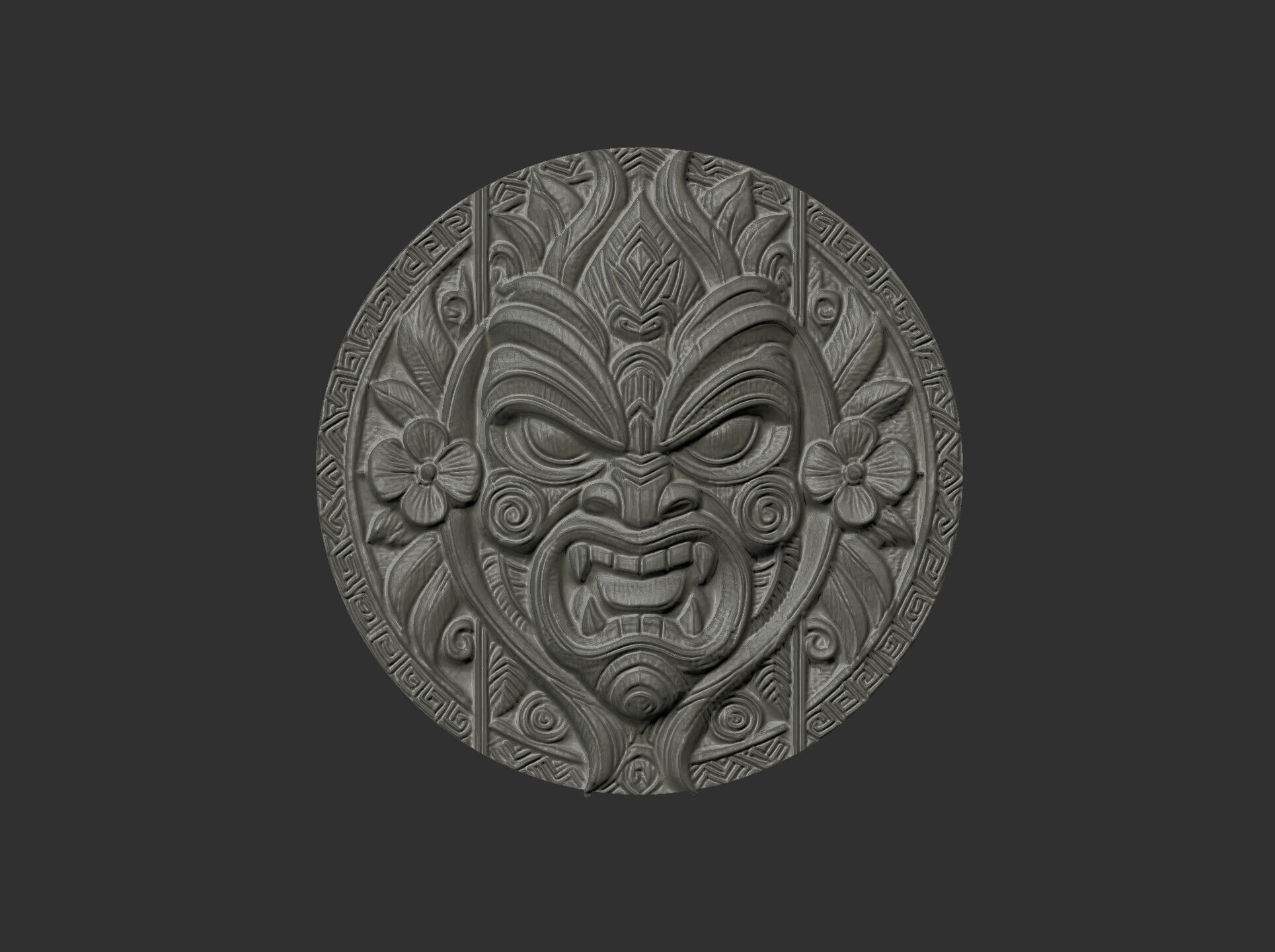 tiki mask wall decor 2 3D print model_6