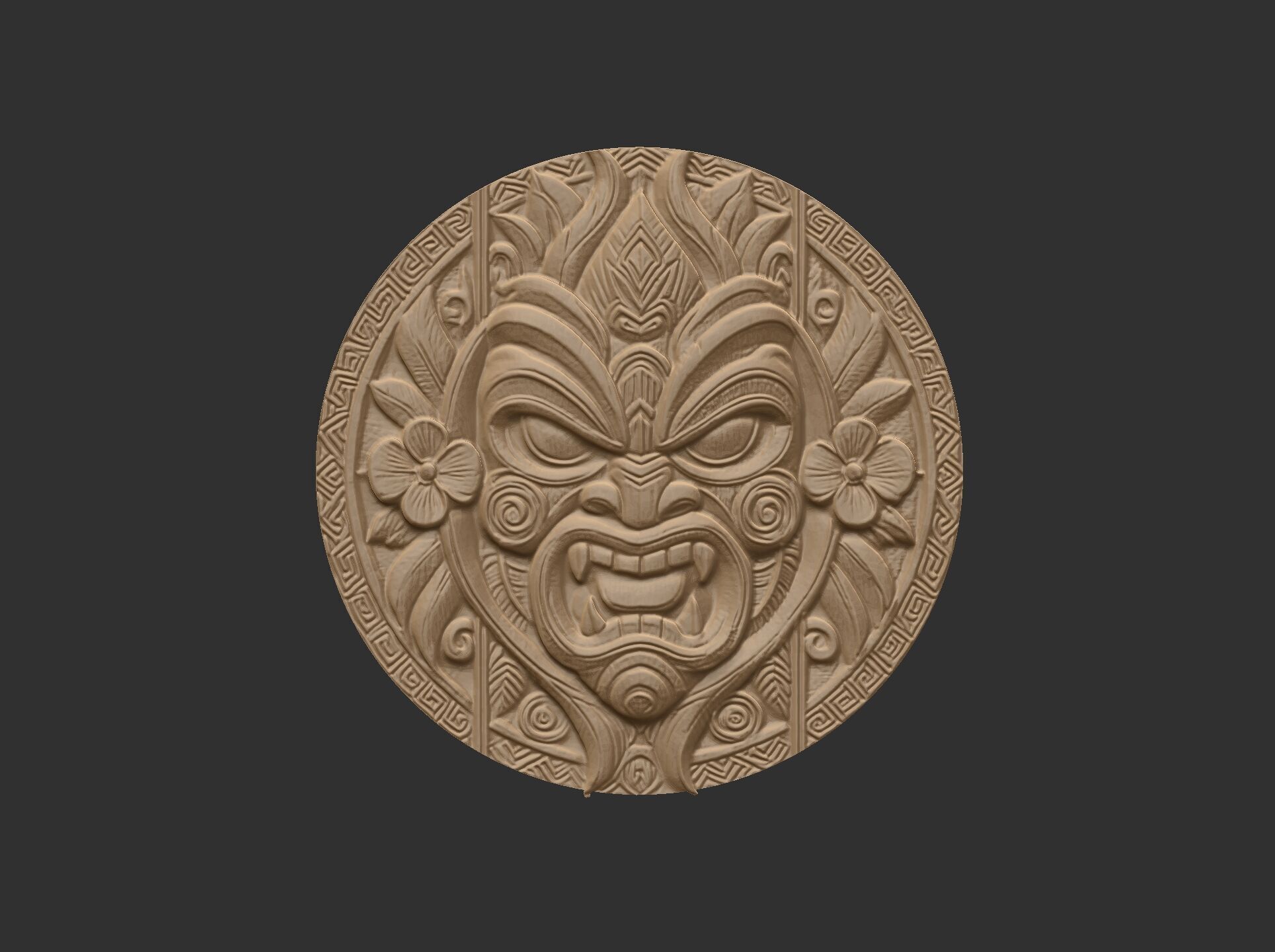 tiki mask wall decor 2 3D print model_8