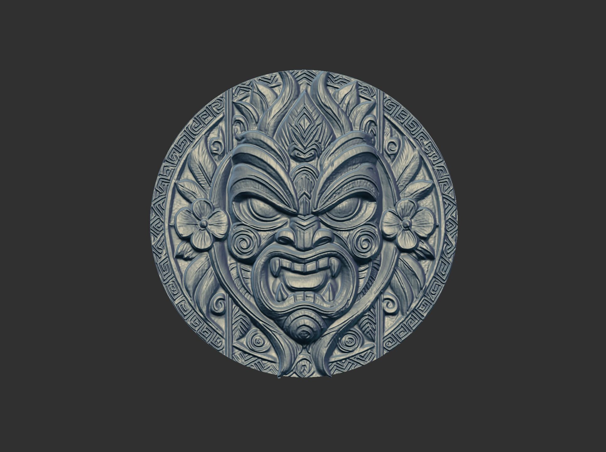 tiki mask wall decor 2 3D print model_5