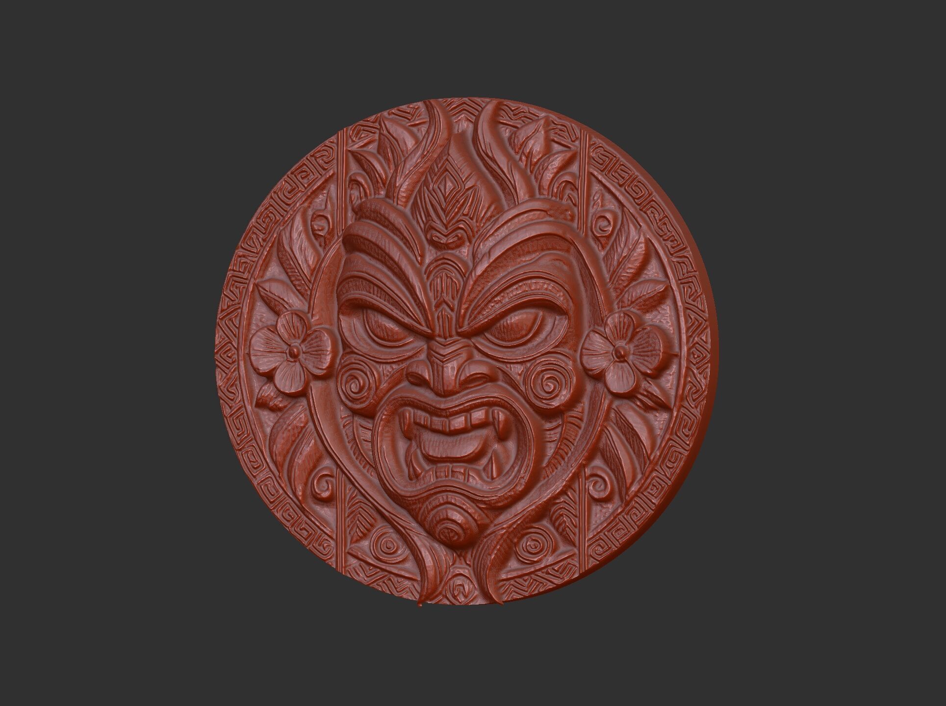 tiki mask wall decor 2 3D print model_3