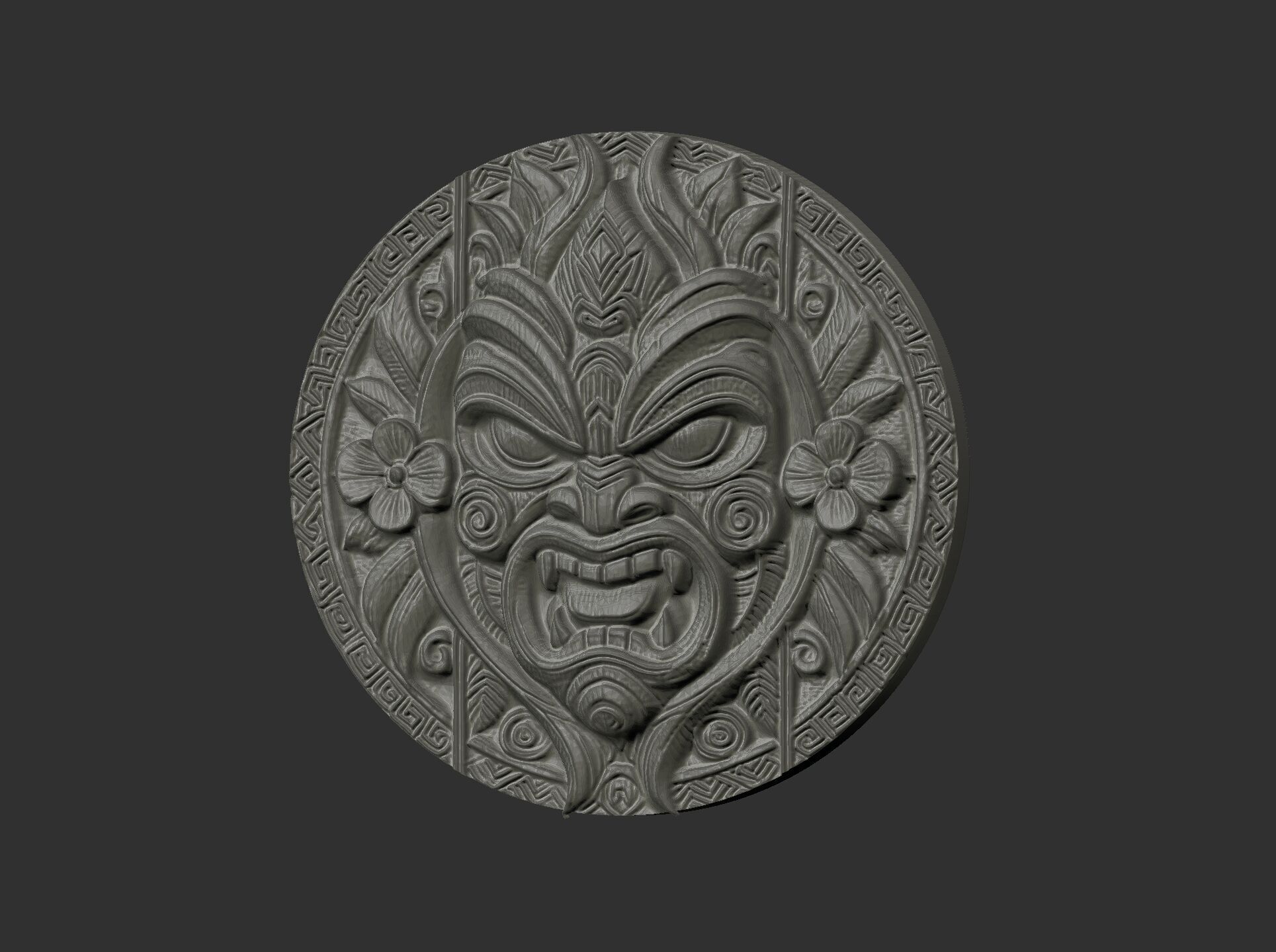 tiki mask wall decor 2 3D print model_23