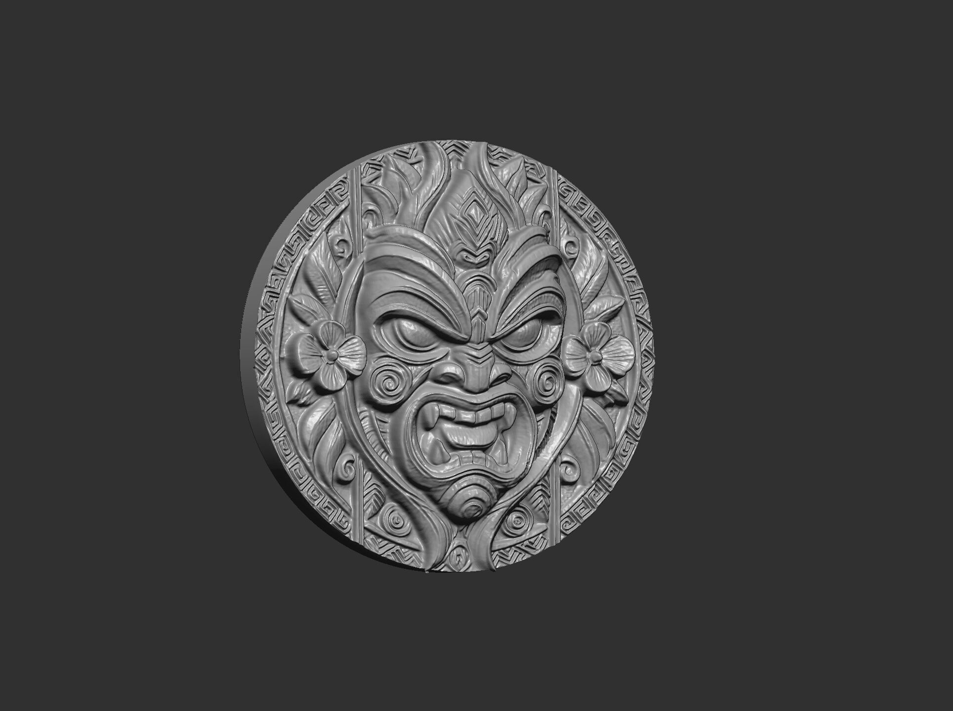 tiki mask wall decor 2 3D print model_16