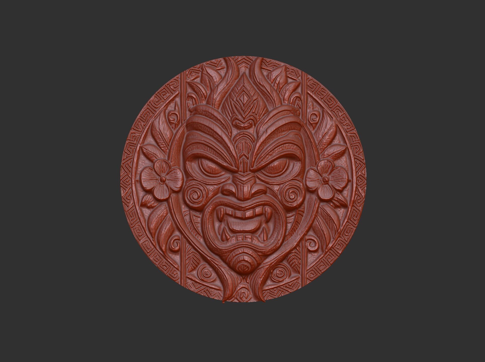 tiki mask wall decor 2 3D print model_4