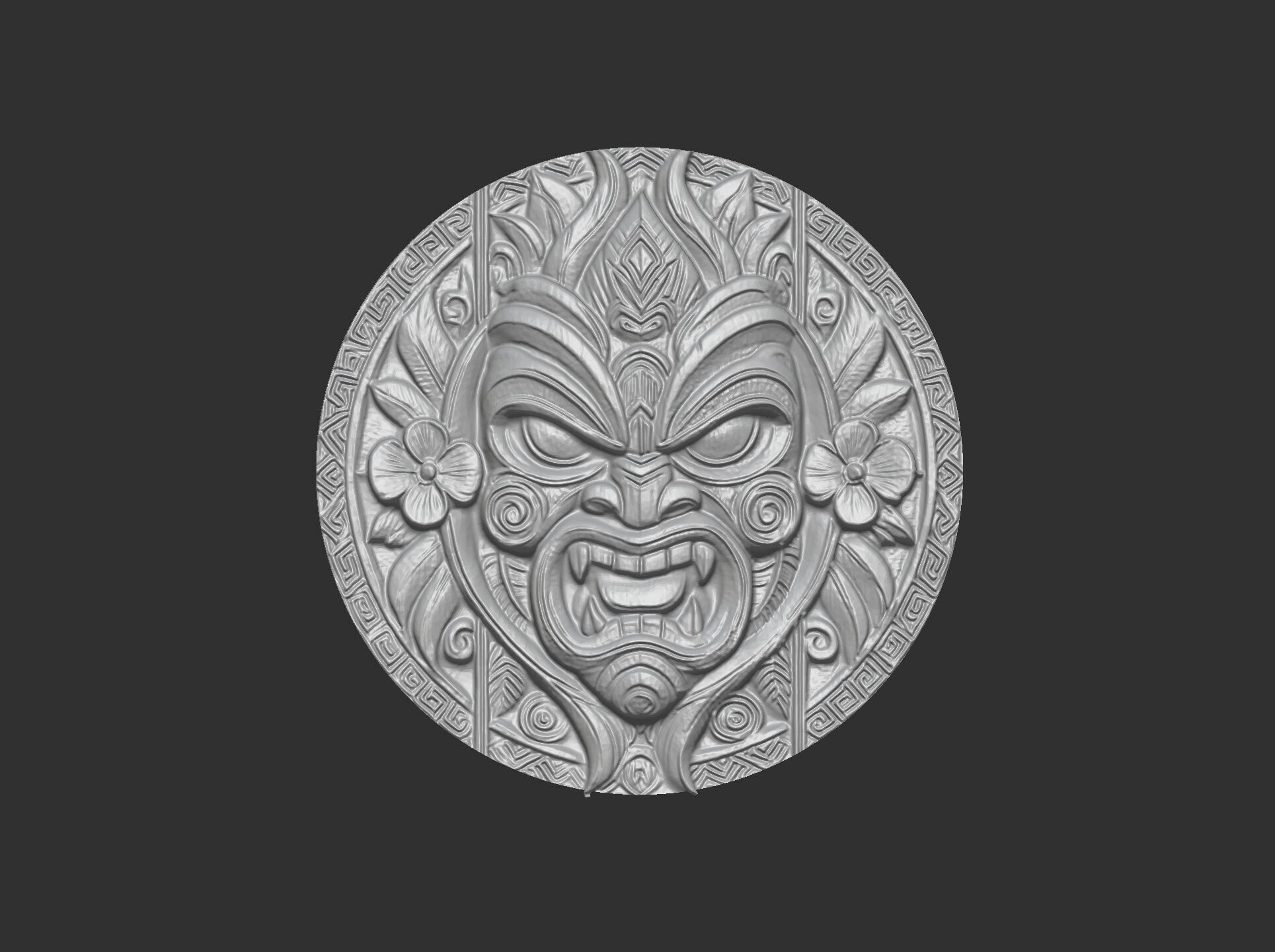 tiki mask wall decor 2 3D print model_9