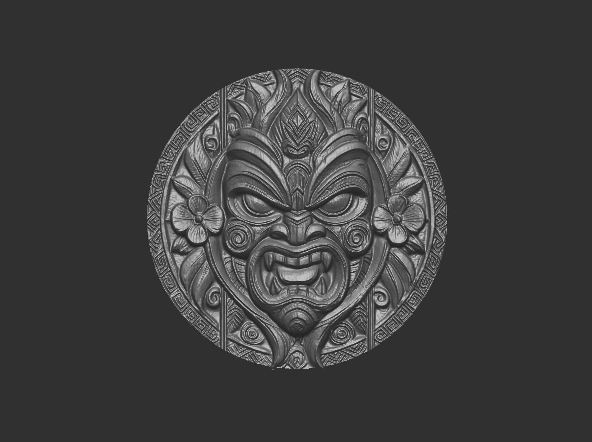 tiki mask wall decor 2 3D print model_11