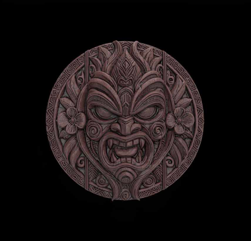 tiki mask wall decor 2 3D print model_1