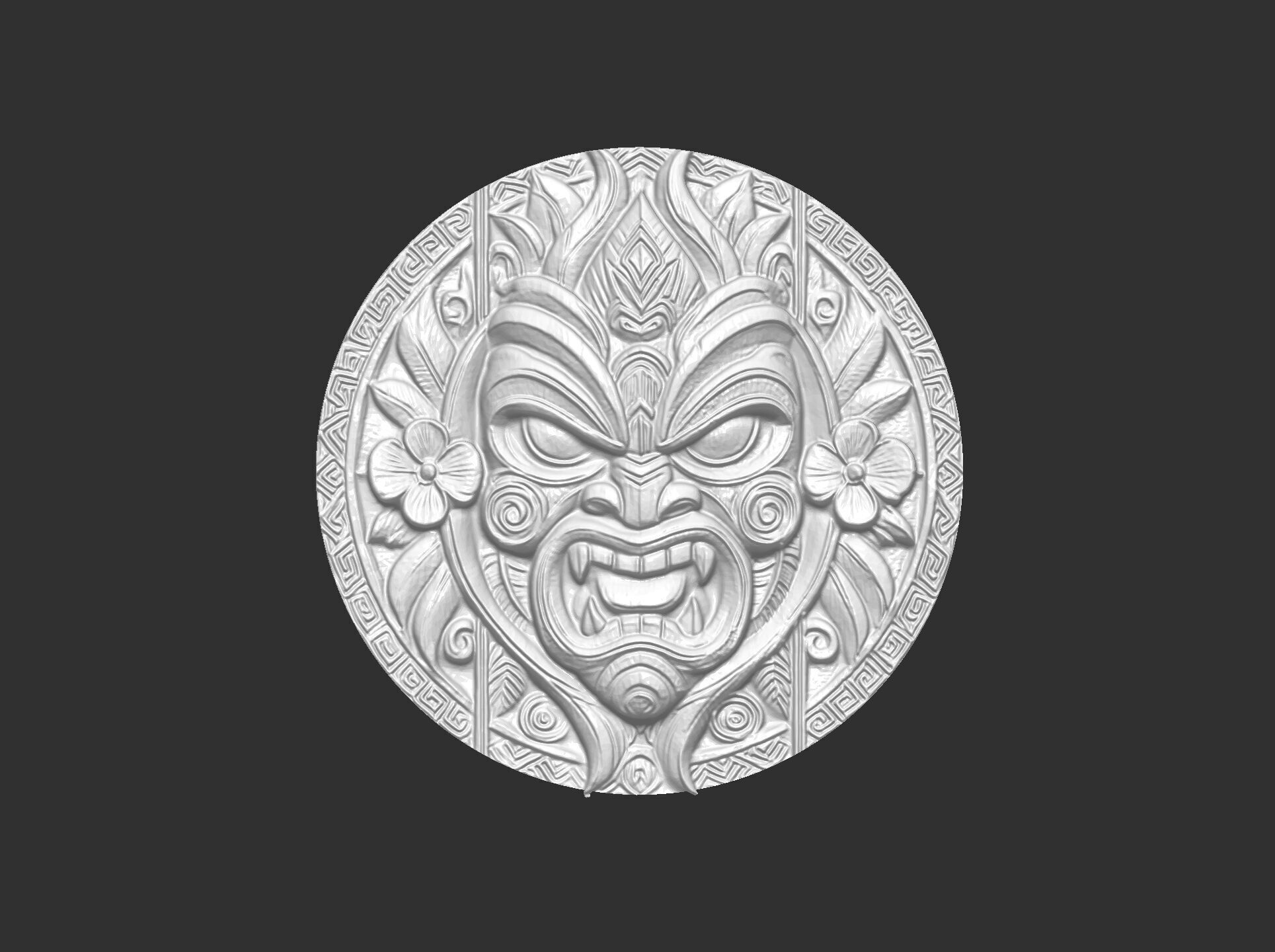 tiki mask wall decor 2 3D print model_10
