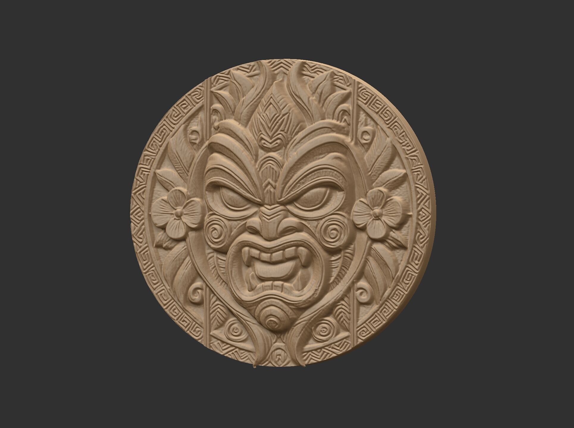 tiki mask wall decor 2 3D print model_22
