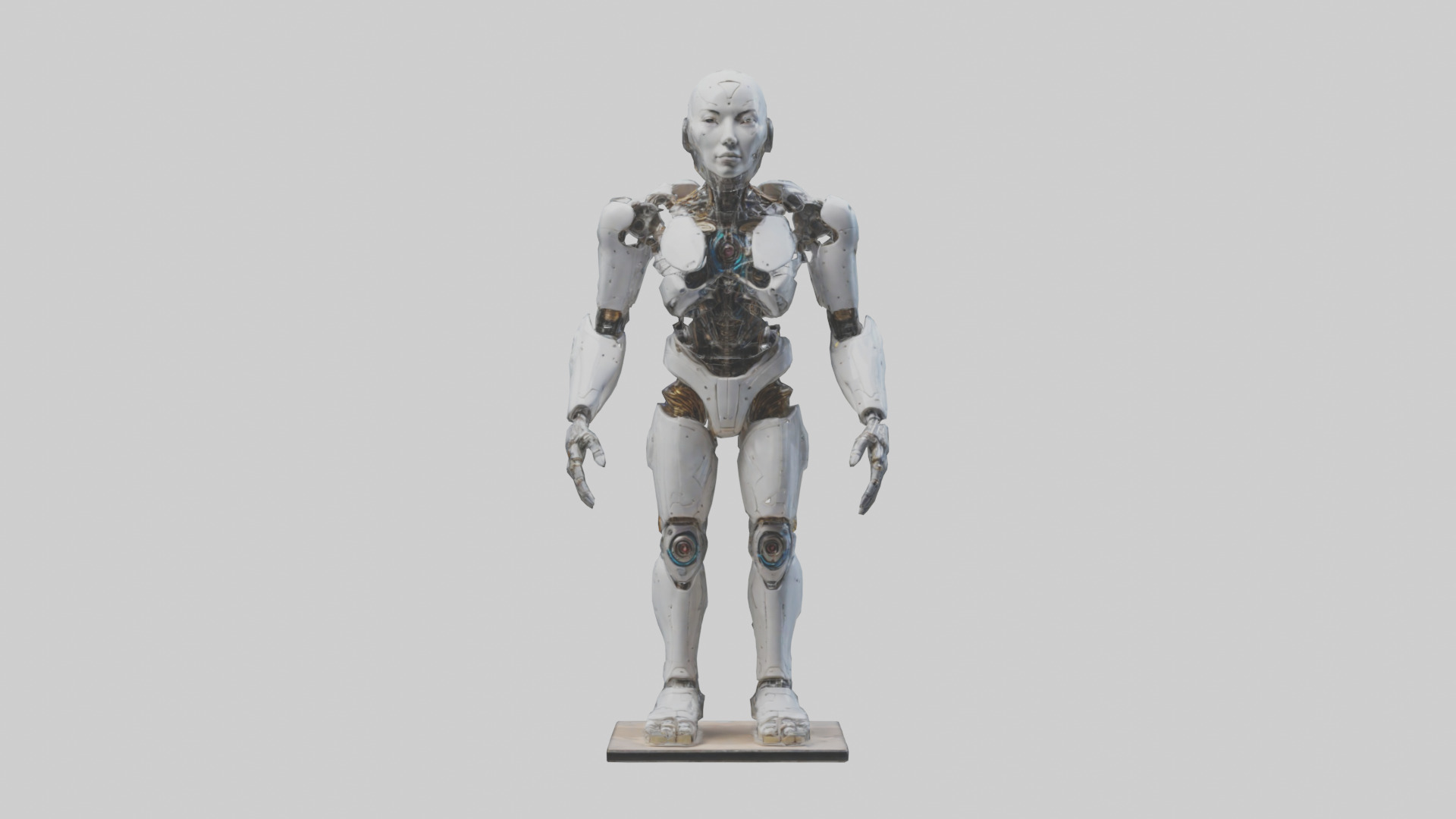 Interdimensional Cyborg statue model Low-poly 3D model_9