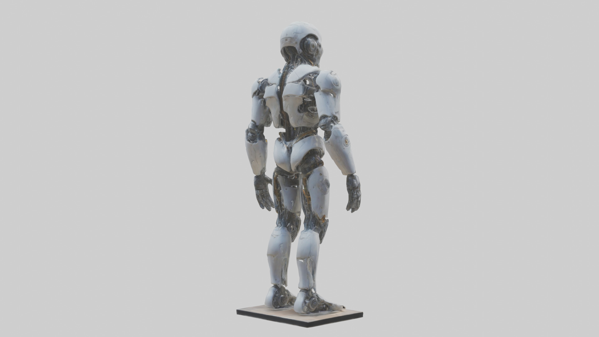 Interdimensional Cyborg statue model Low-poly 3D model_2