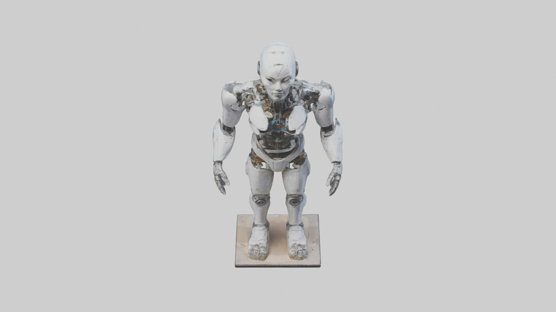 Interdimensional Cyborg statue model Low-poly 3D model_16