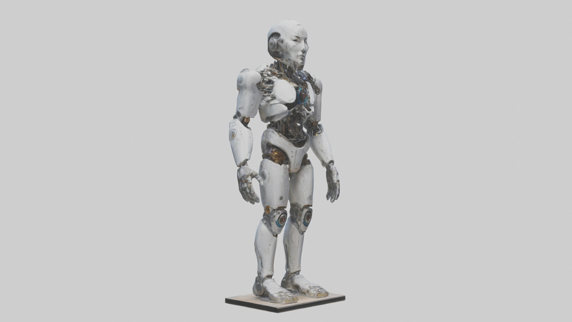 Interdimensional Cyborg statue model Low-poly 3D model_11