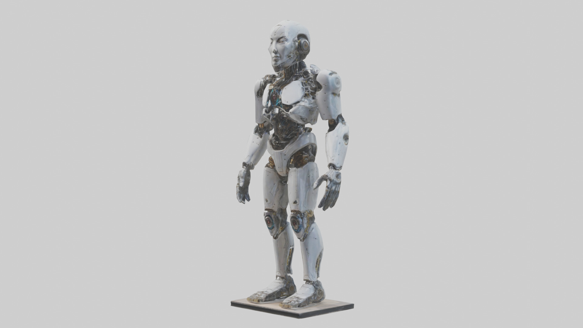 Interdimensional Cyborg statue model Low-poly 3D model_10