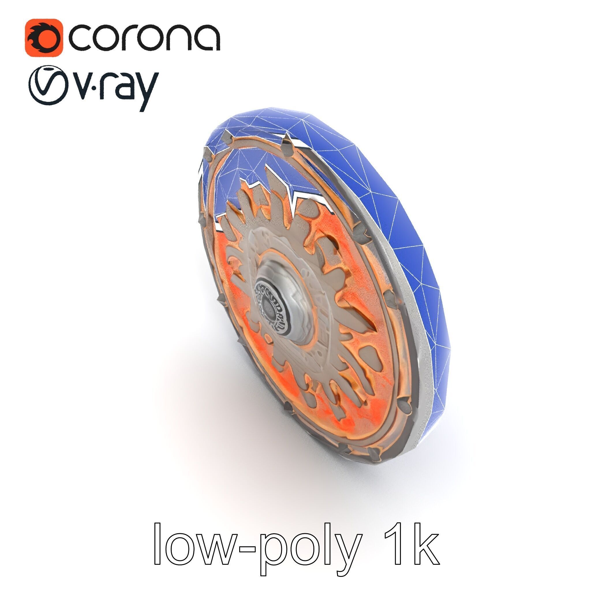 Embossed Cast Iron Manhole Cover model pack Low-poly 3D model_11