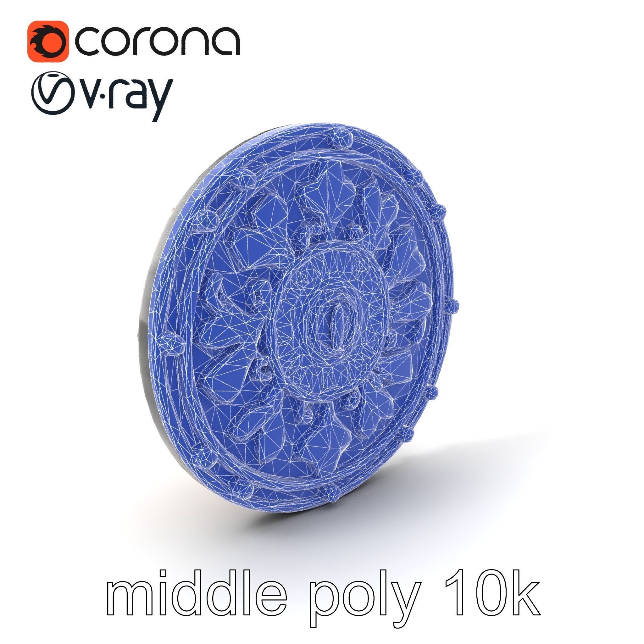 Embossed Cast Iron Manhole Cover model pack Low-poly 3D model_6