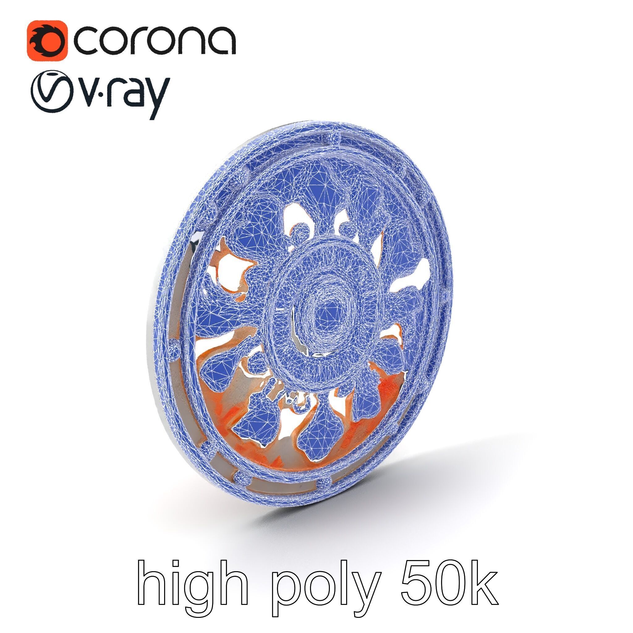 Embossed Cast Iron Manhole Cover model pack Low-poly 3D model_10