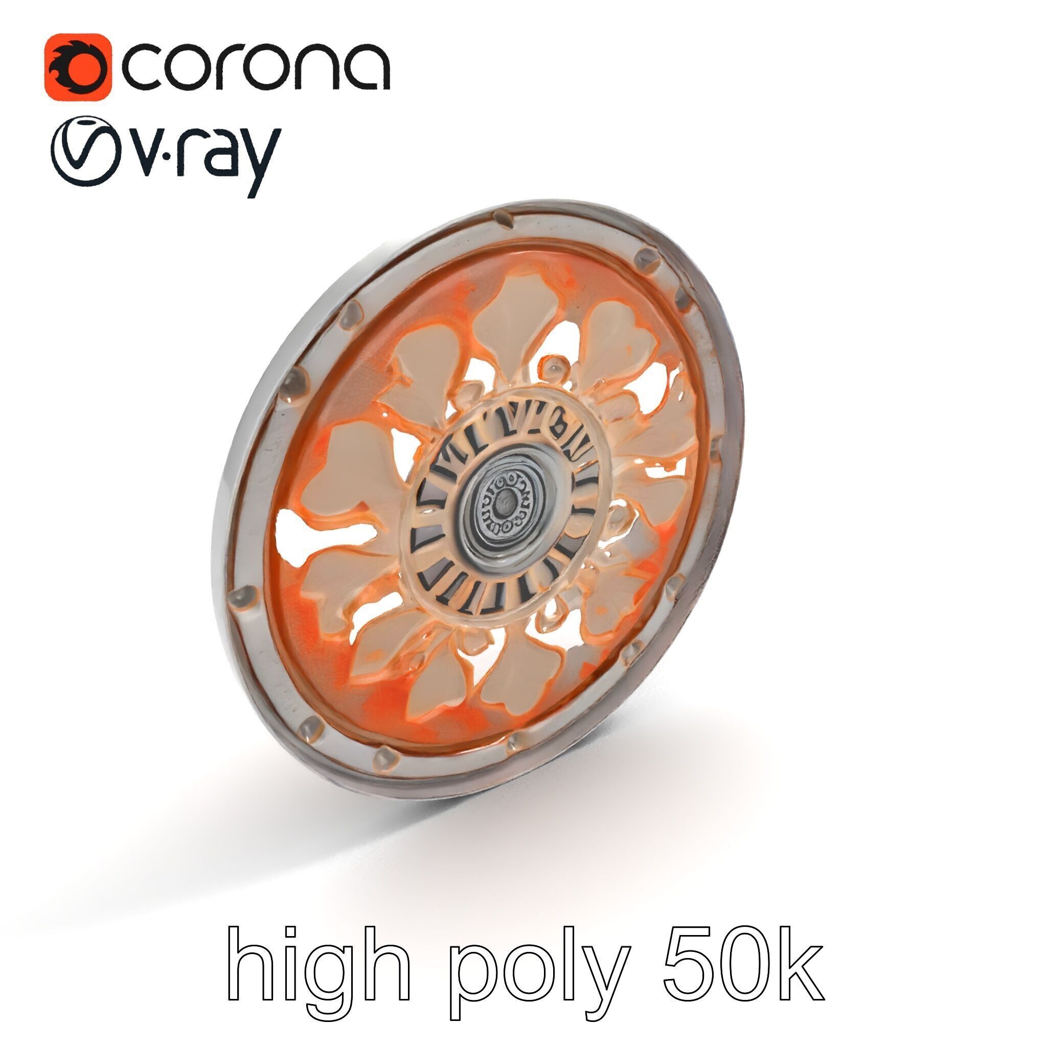 Embossed Cast Iron Manhole Cover model pack Low-poly 3D model_15