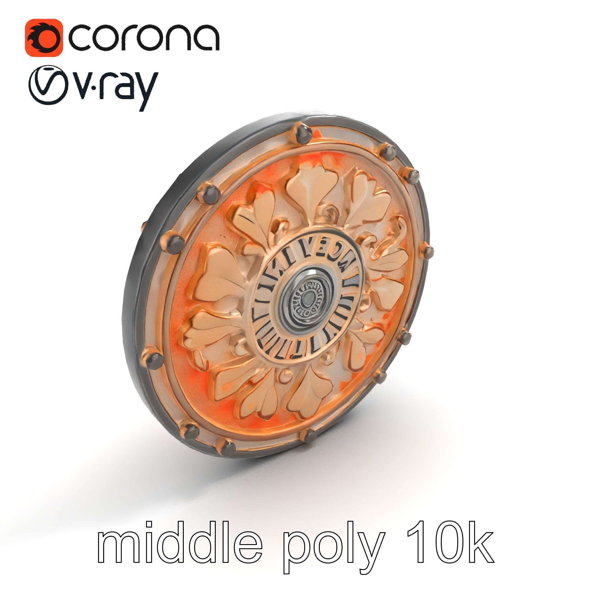 Embossed Cast Iron Manhole Cover model pack Low-poly 3D model_8