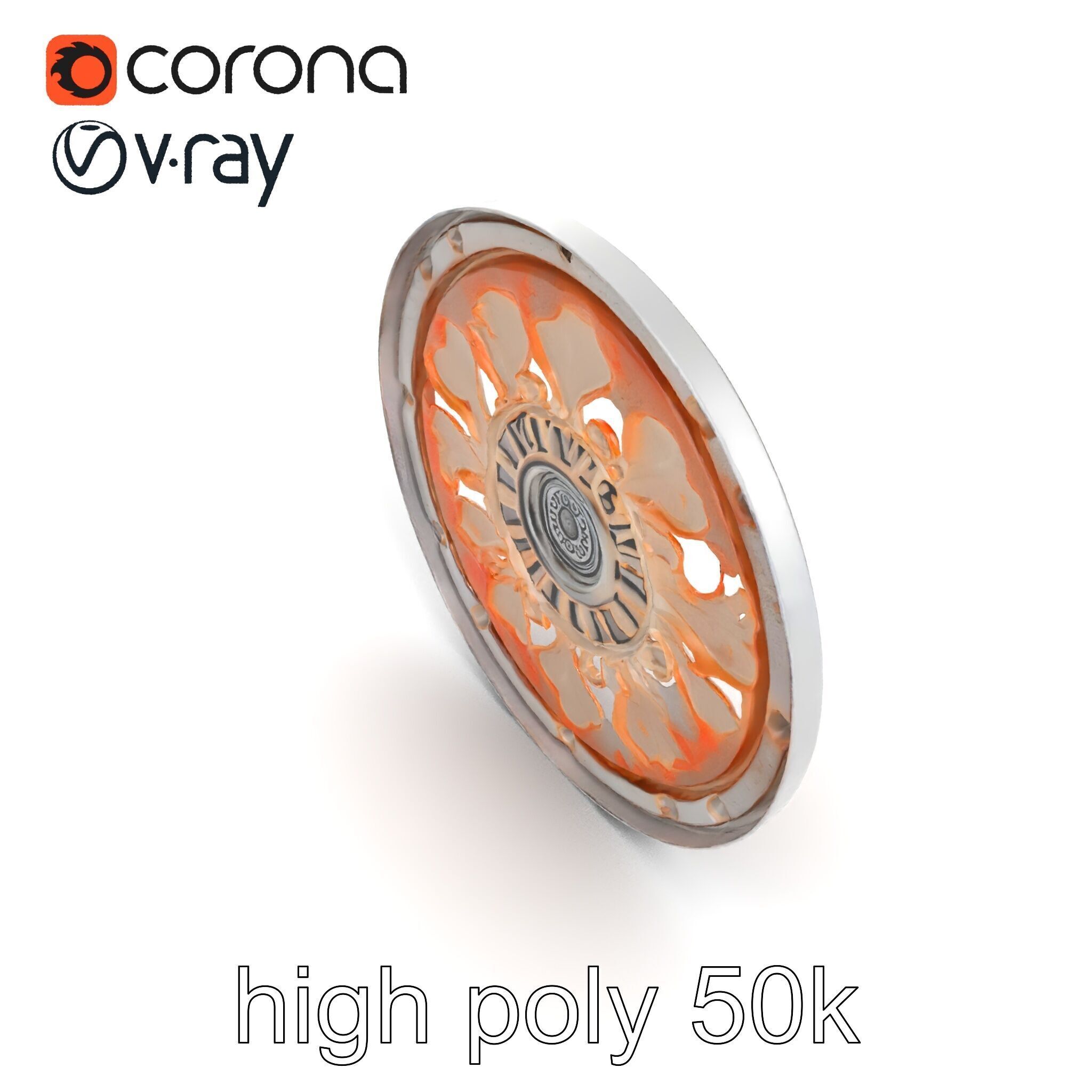 Embossed Cast Iron Manhole Cover model pack Low-poly 3D model_18