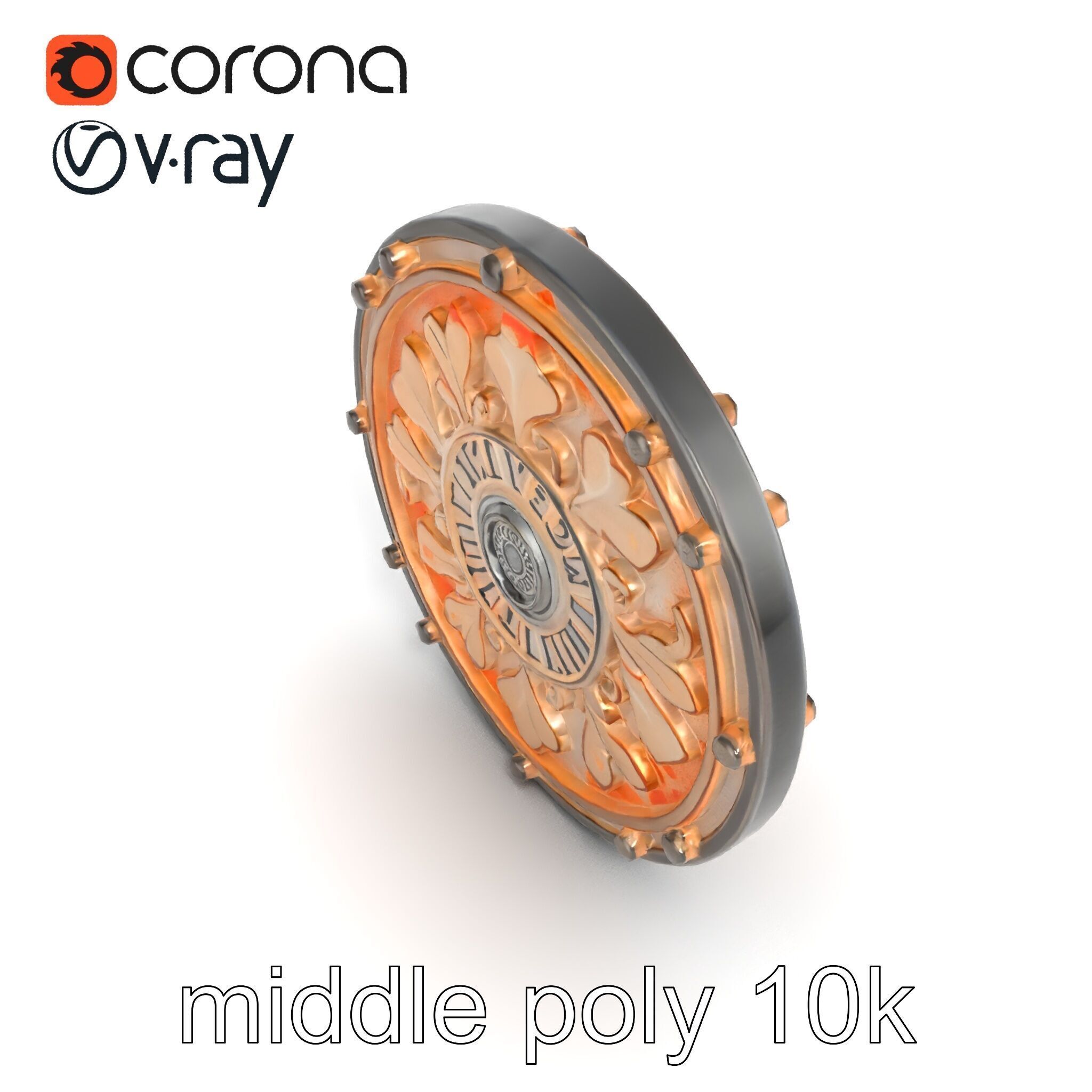 Embossed Cast Iron Manhole Cover model pack Low-poly 3D model_21