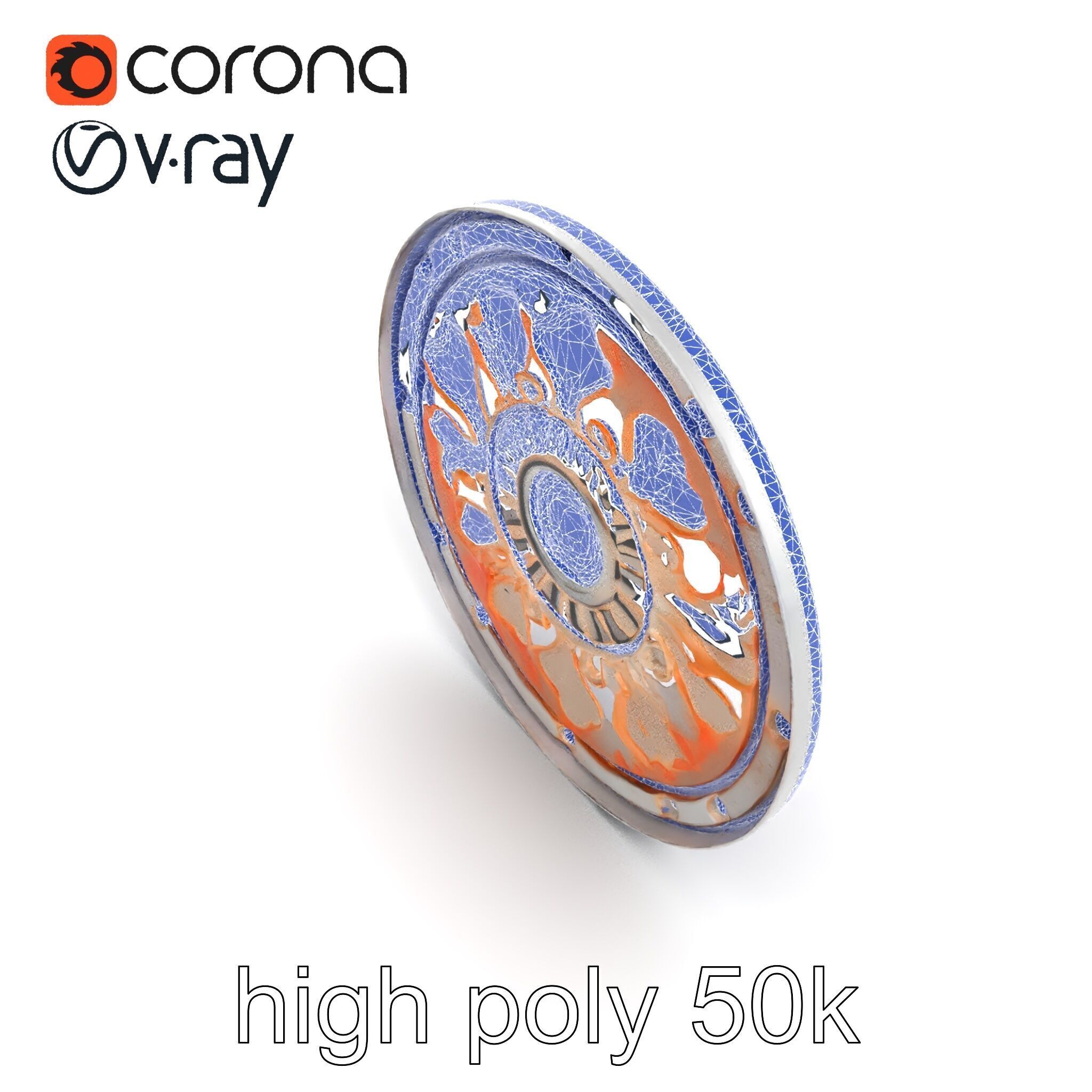 Embossed Cast Iron Manhole Cover model pack Low-poly 3D model_23