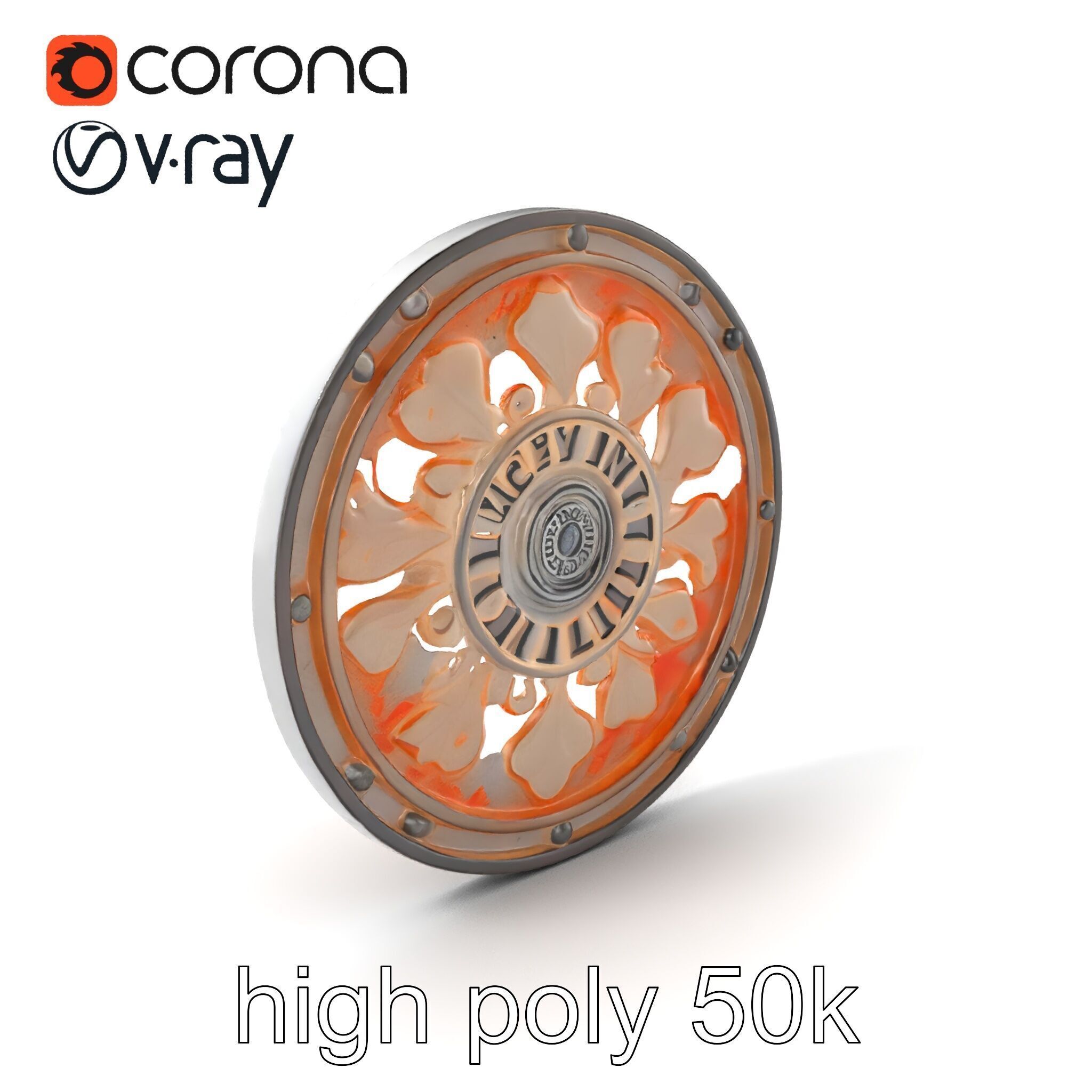 Embossed Cast Iron Manhole Cover model pack Low-poly 3D model_2