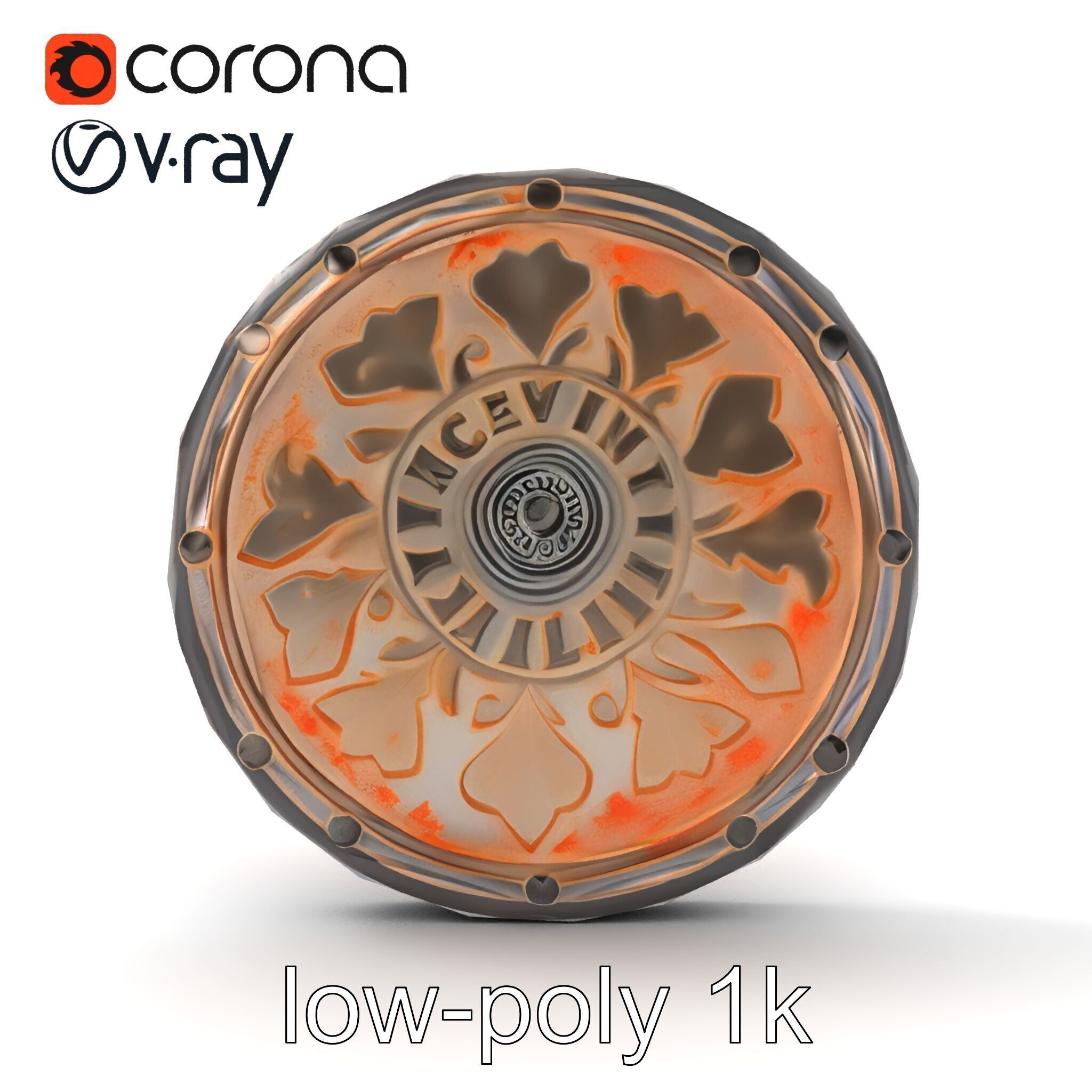 Embossed Cast Iron Manhole Cover model pack Low-poly 3D model_22