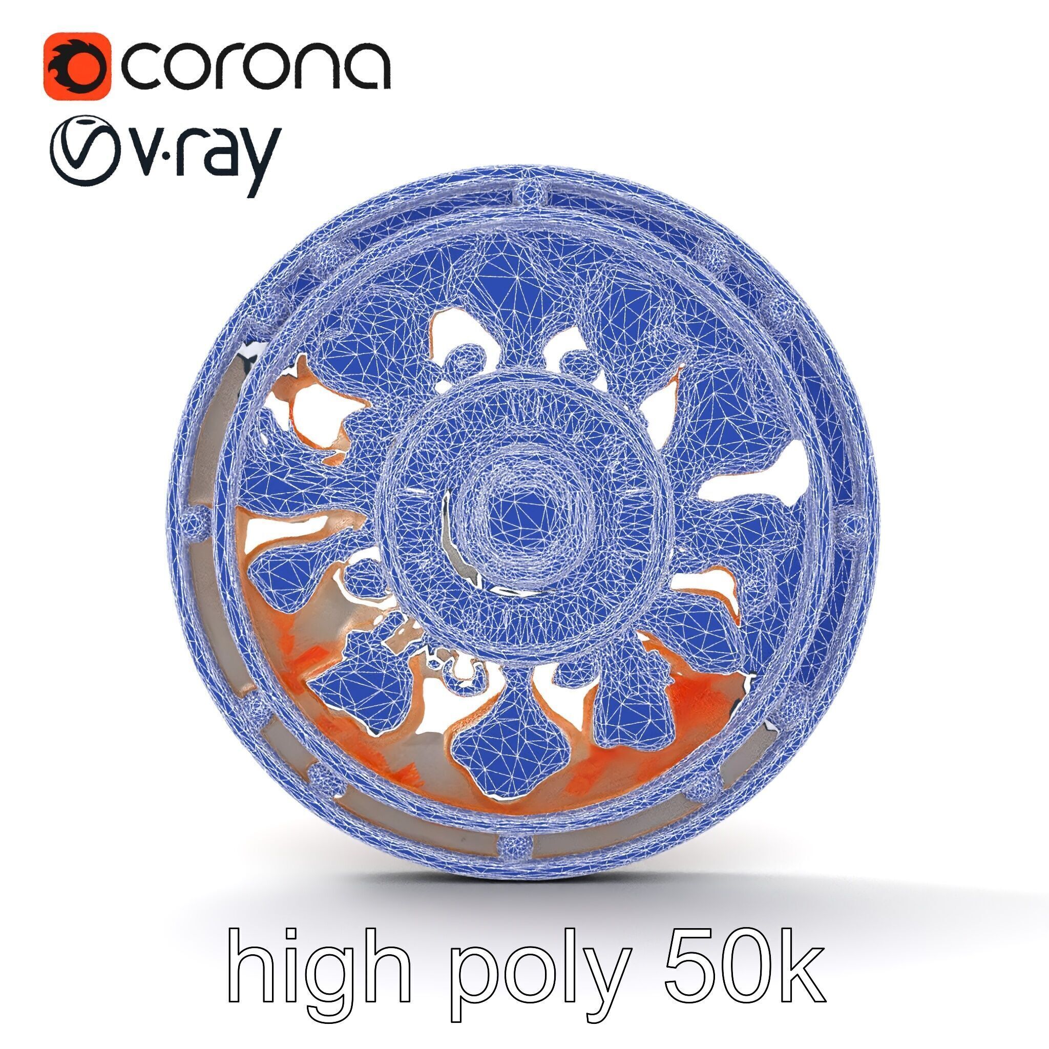 Embossed Cast Iron Manhole Cover model pack Low-poly 3D model_32