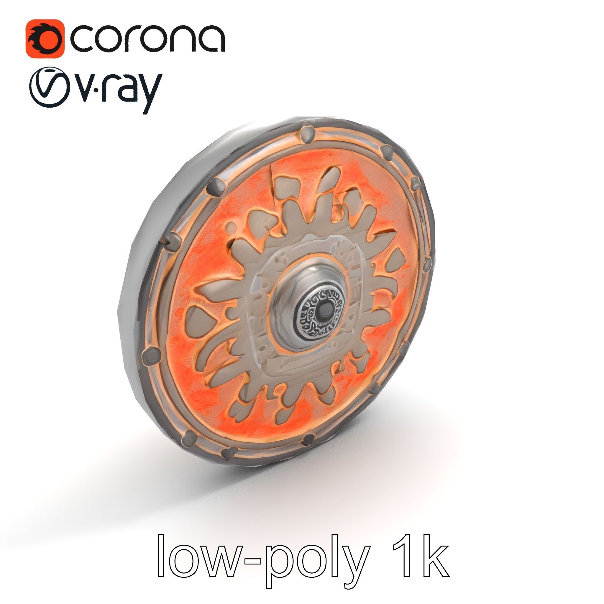 Embossed Cast Iron Manhole Cover model pack Low-poly 3D model_9