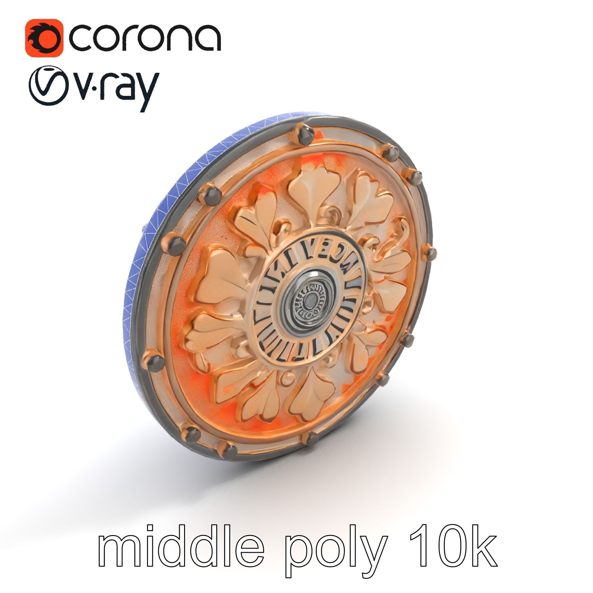 Embossed Cast Iron Manhole Cover model pack Low-poly 3D model_17