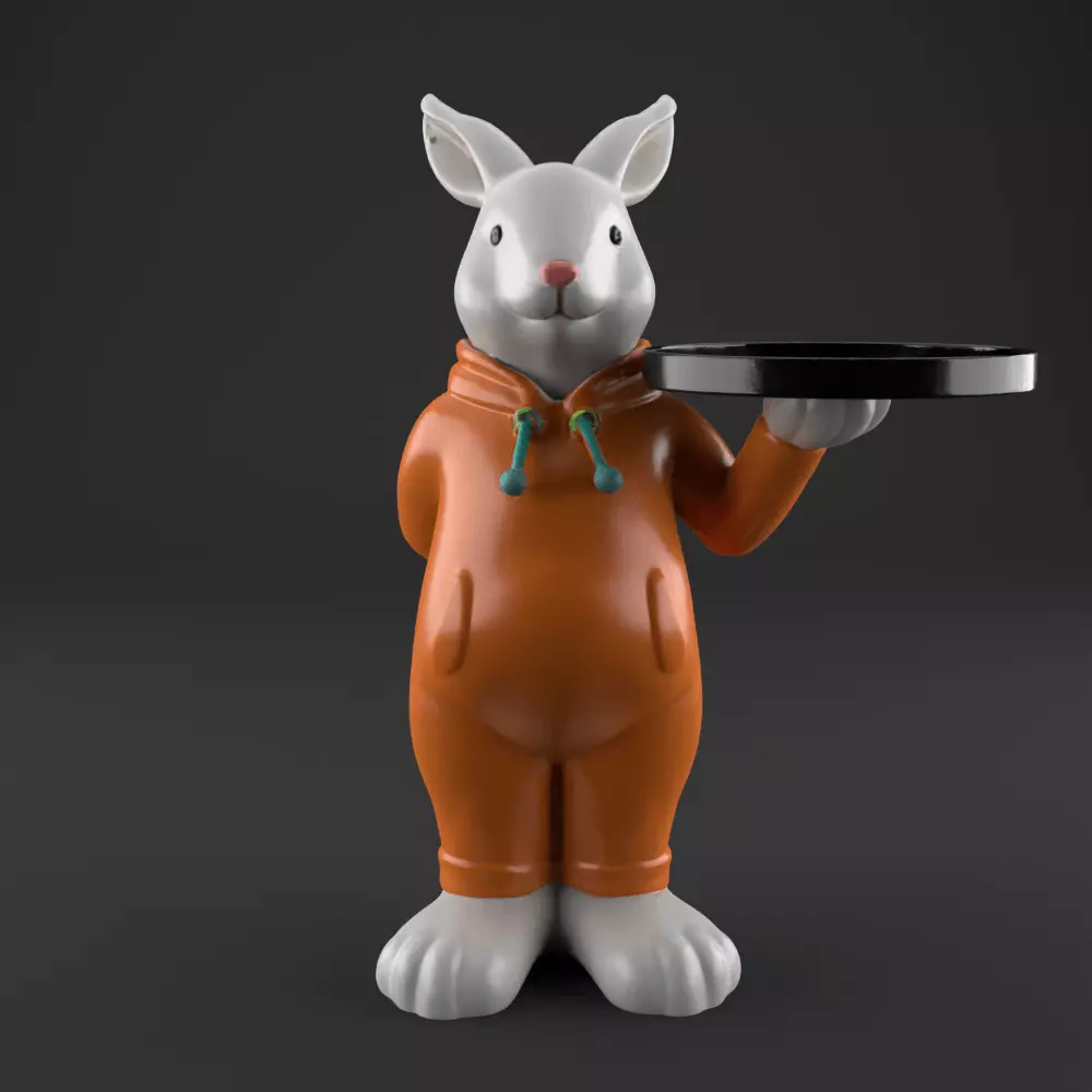 Cute Bunny Tray Holder 3D STL File for Fun Desk Decor 3D print model