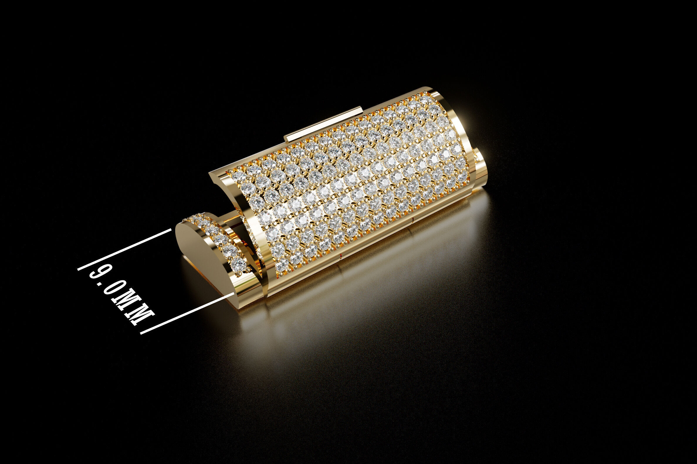 9 mm Diamond Lock Box for Jewelry 3D print model_4