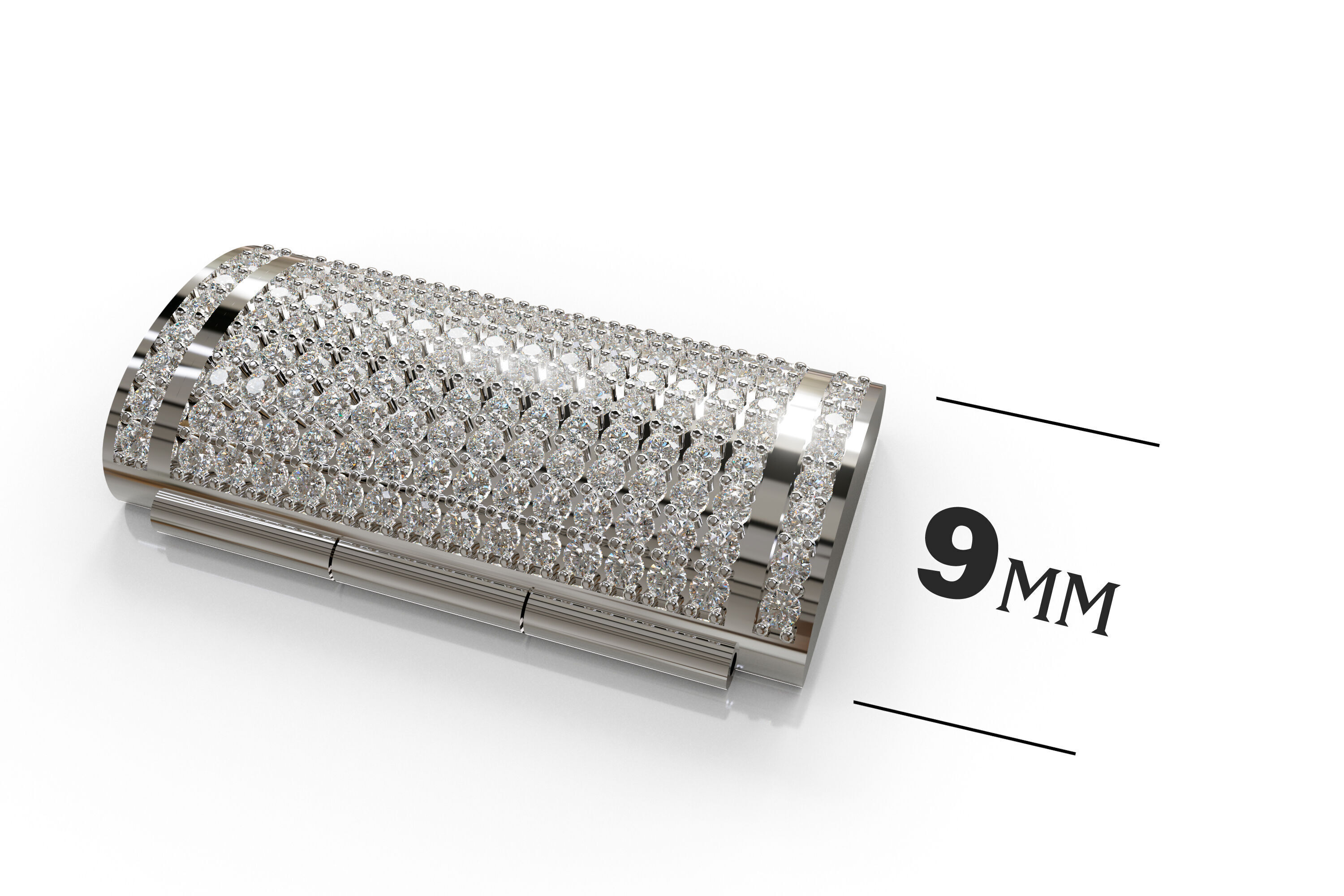 9 mm Diamond Lock Box for Jewelry 3D print model_3