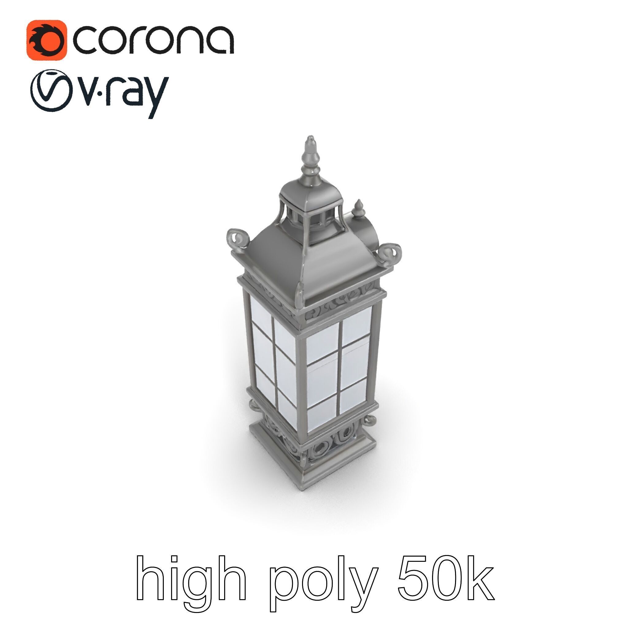 Ornate Clock Tower Lantern model pack Low-poly 3D model_58