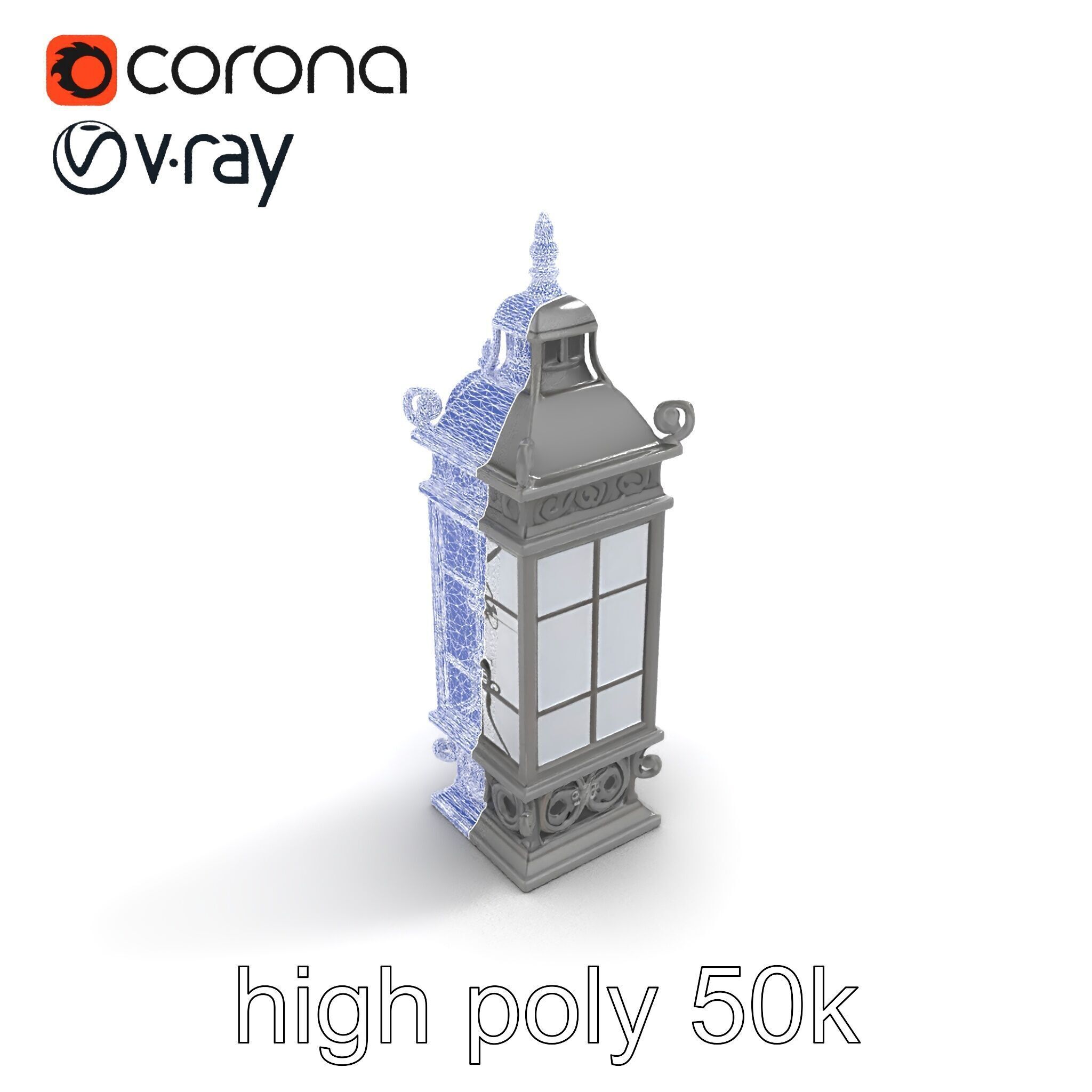 Ornate Clock Tower Lantern model pack Low-poly 3D model_55
