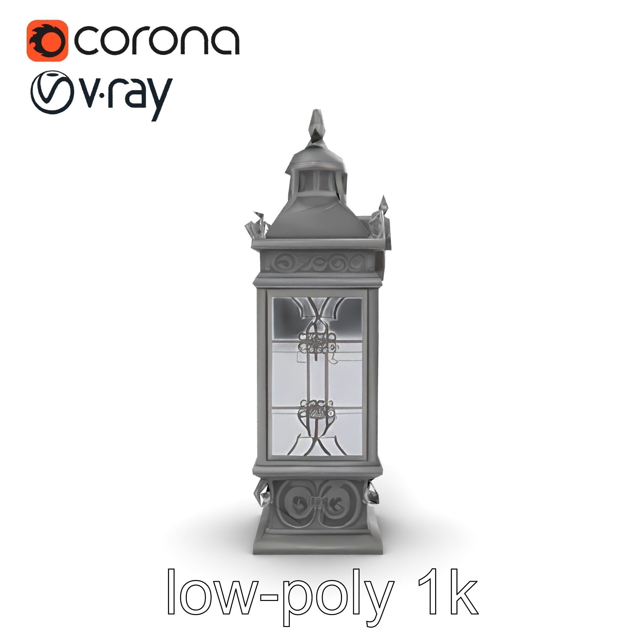 Ornate Clock Tower Lantern model pack Low-poly 3D model_60