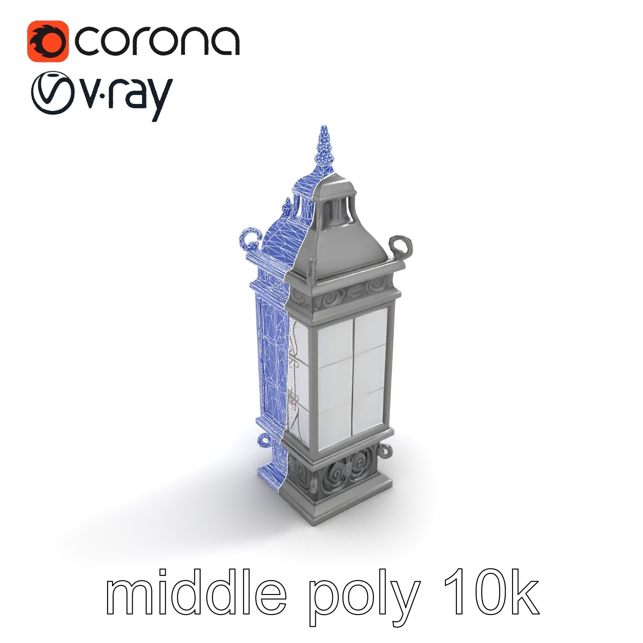 Ornate Clock Tower Lantern model pack Low-poly 3D model_49