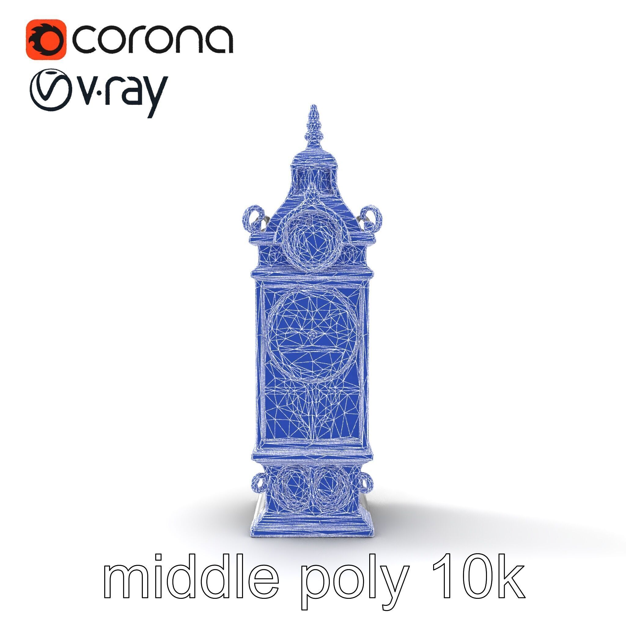 Ornate Clock Tower Lantern model pack Low-poly 3D model_63