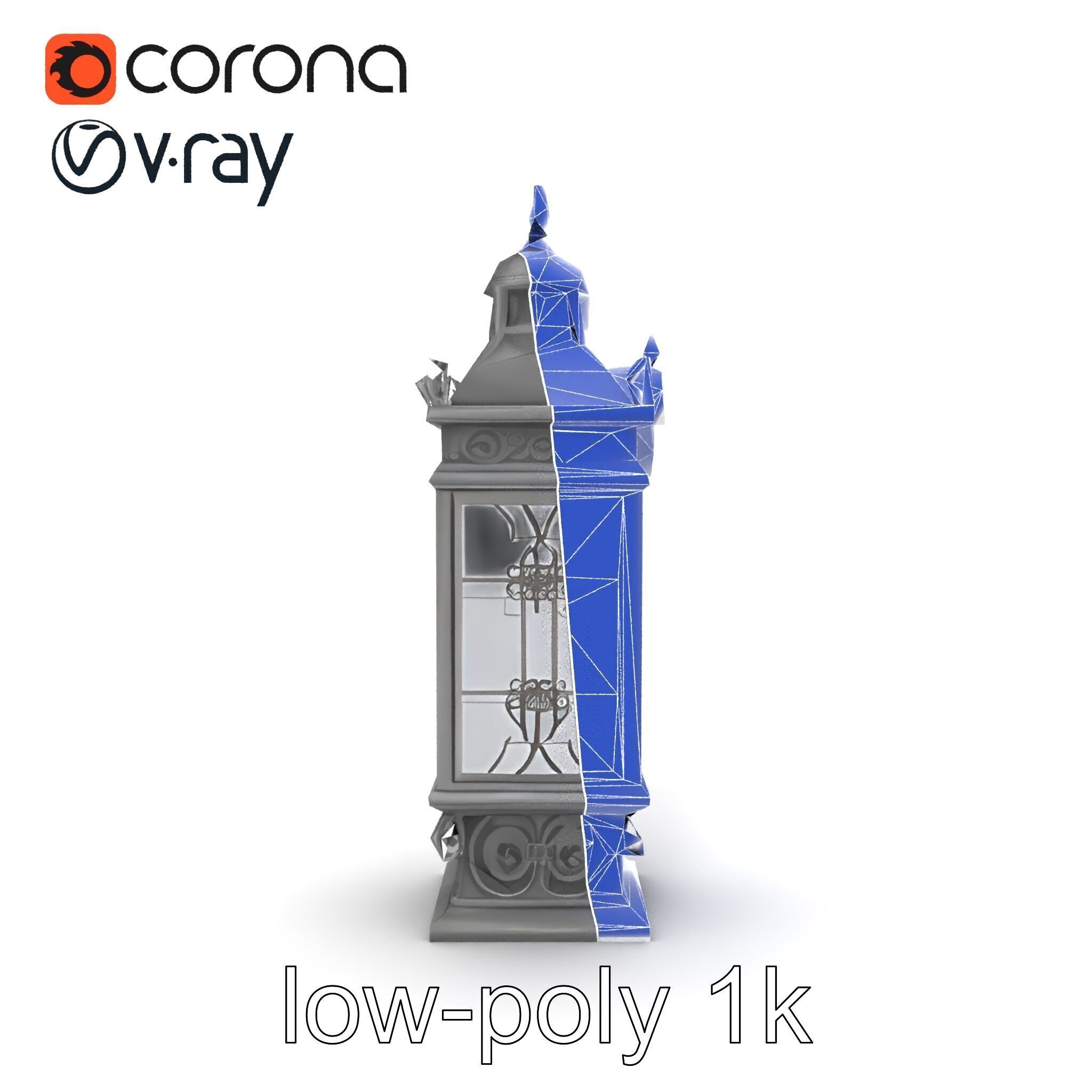 Ornate Clock Tower Lantern model pack Low-poly 3D model_45