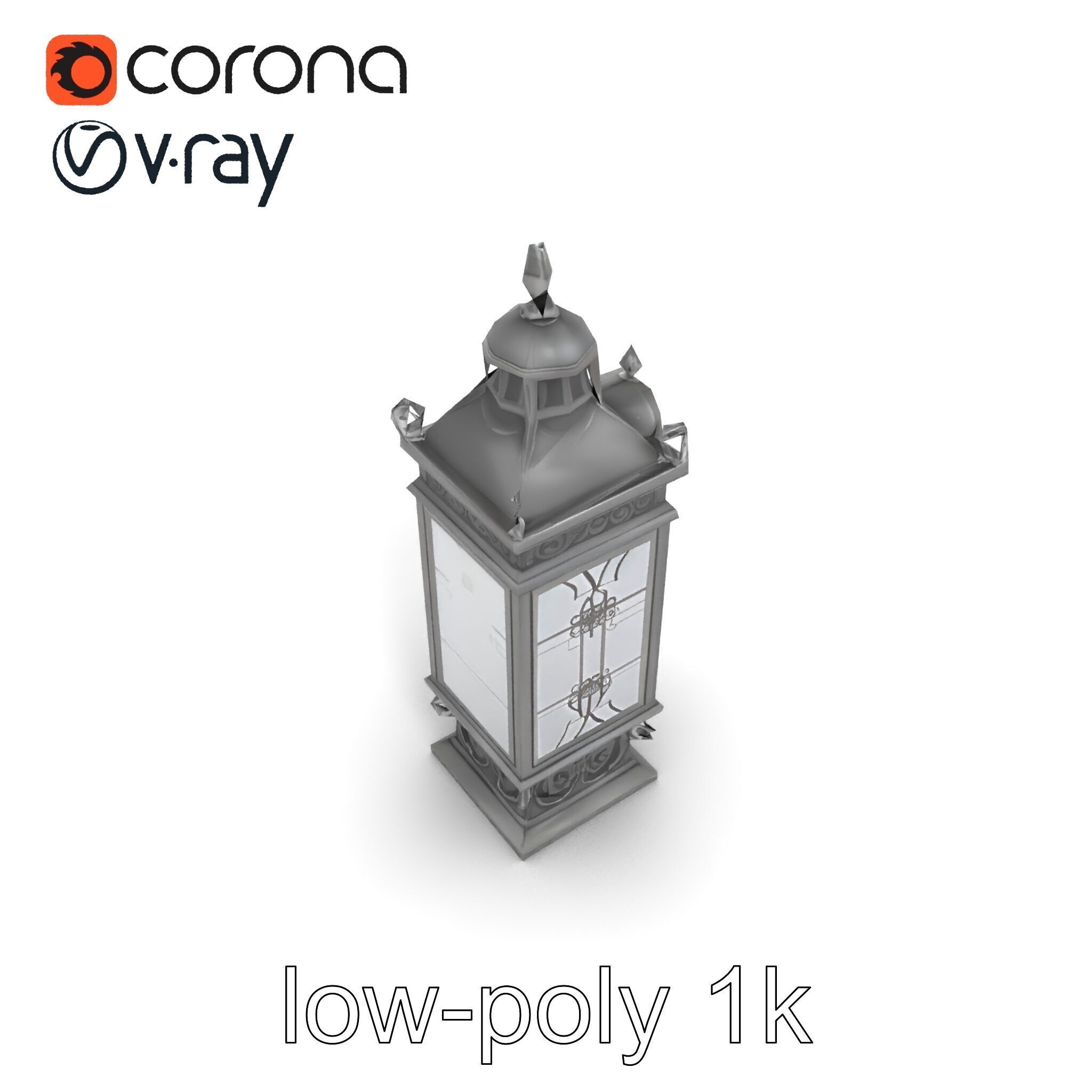 Ornate Clock Tower Lantern model pack Low-poly 3D model_53