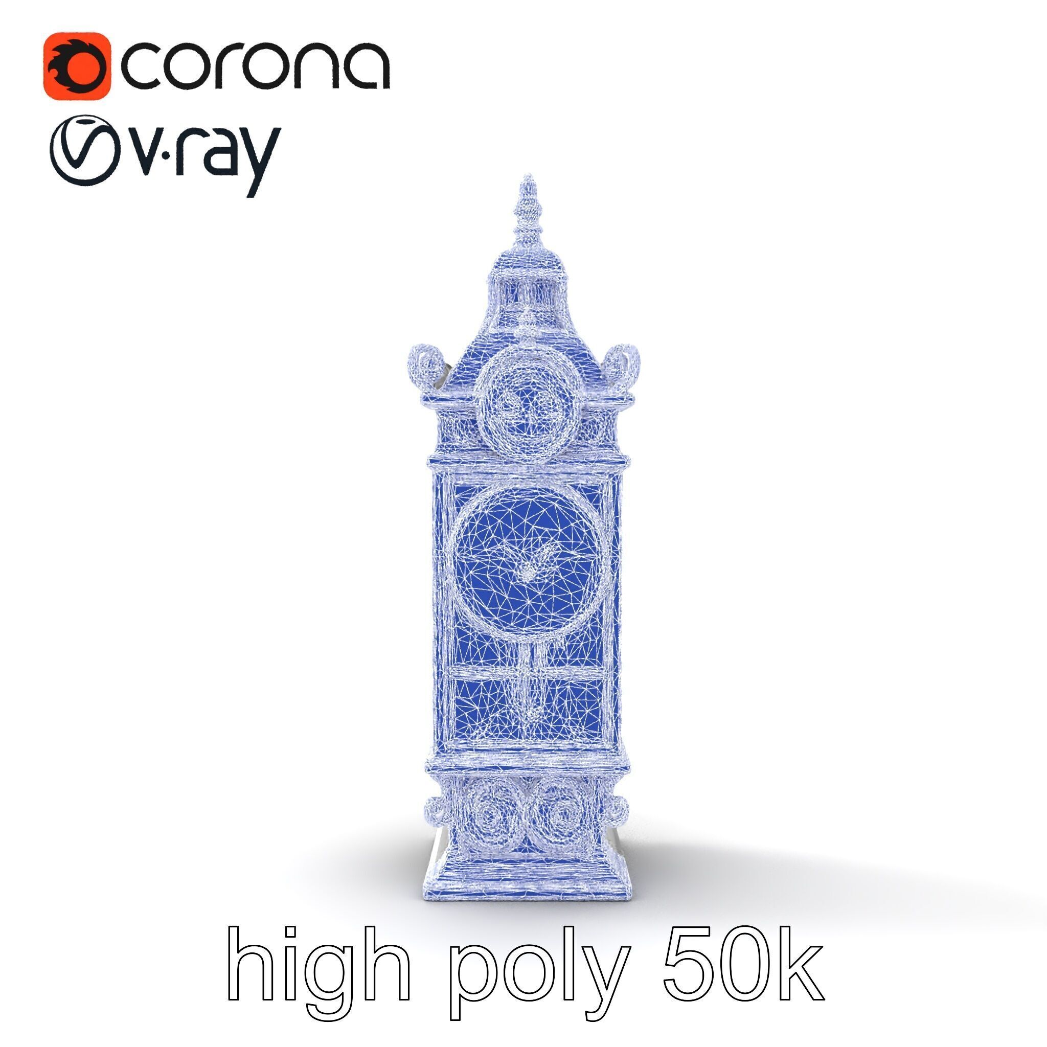 Ornate Clock Tower Lantern model pack Low-poly 3D model_61