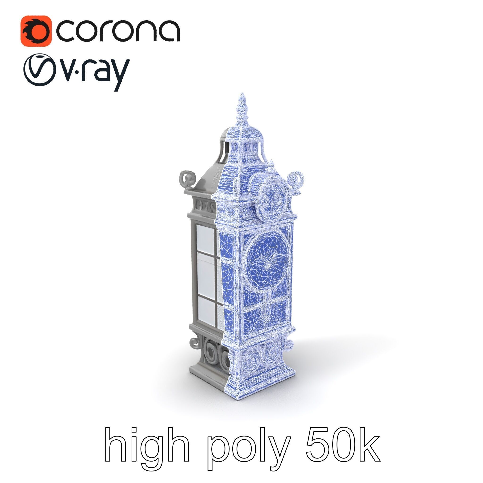 Ornate Clock Tower Lantern model pack Low-poly 3D model_34