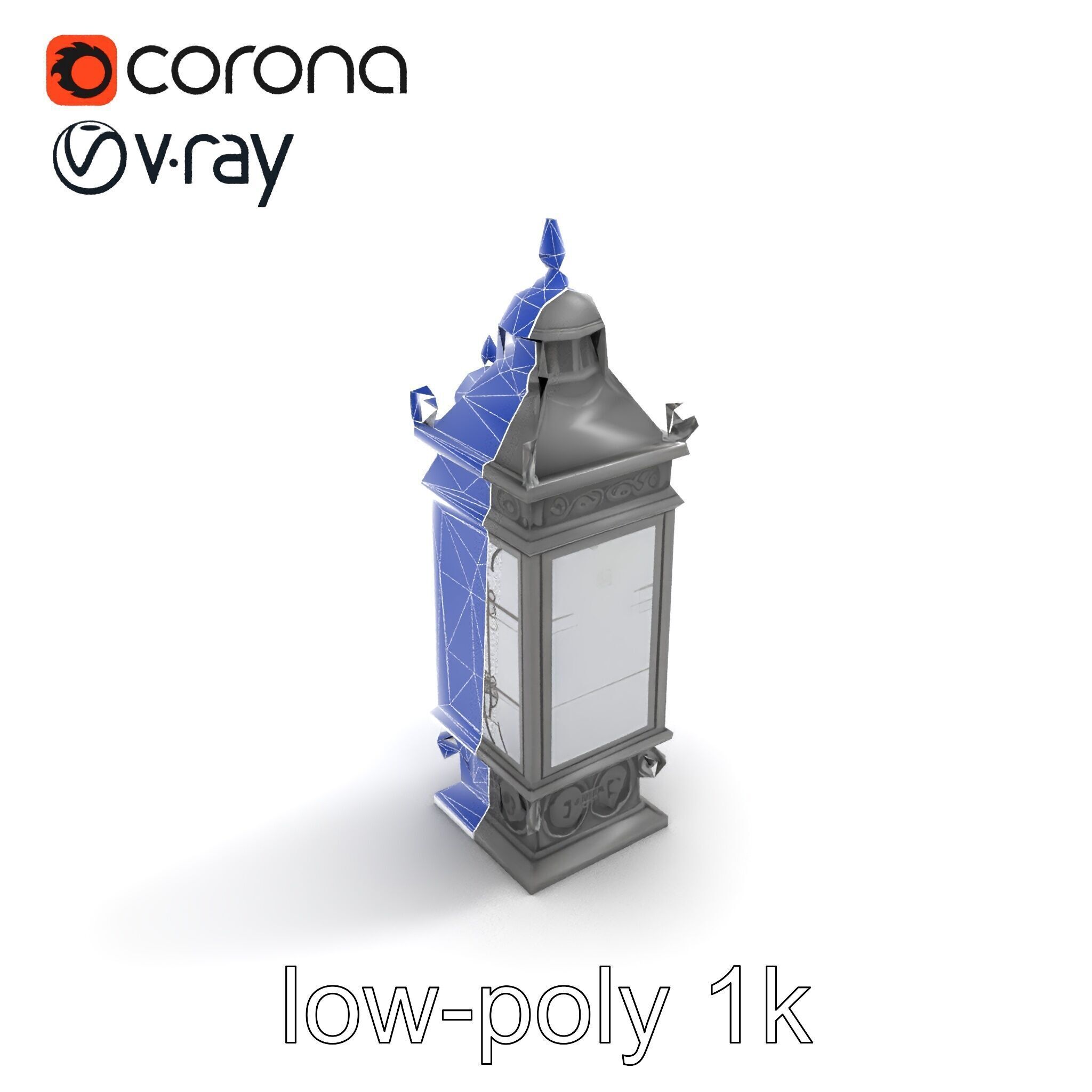 Ornate Clock Tower Lantern model pack Low-poly 3D model_43