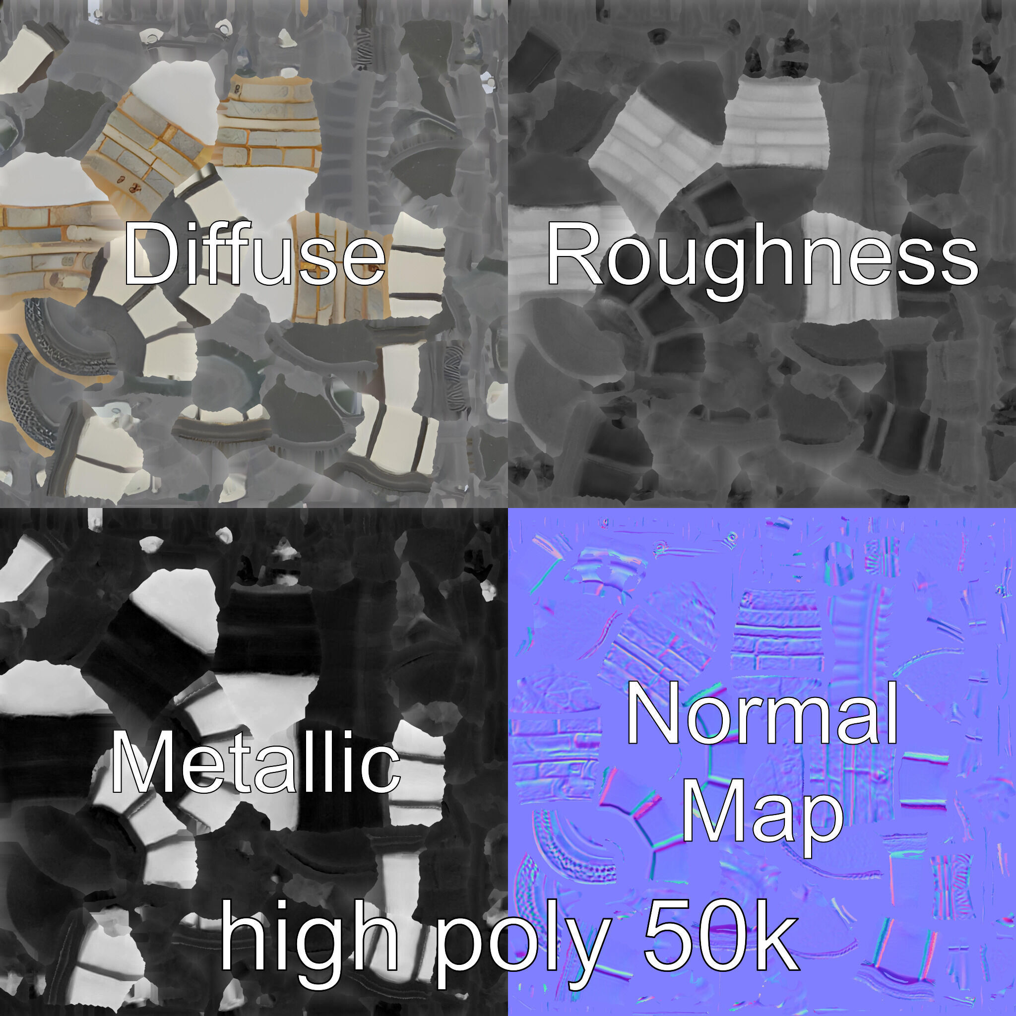 Ornate Clock Tower Lantern model pack Low-poly 3D model_3